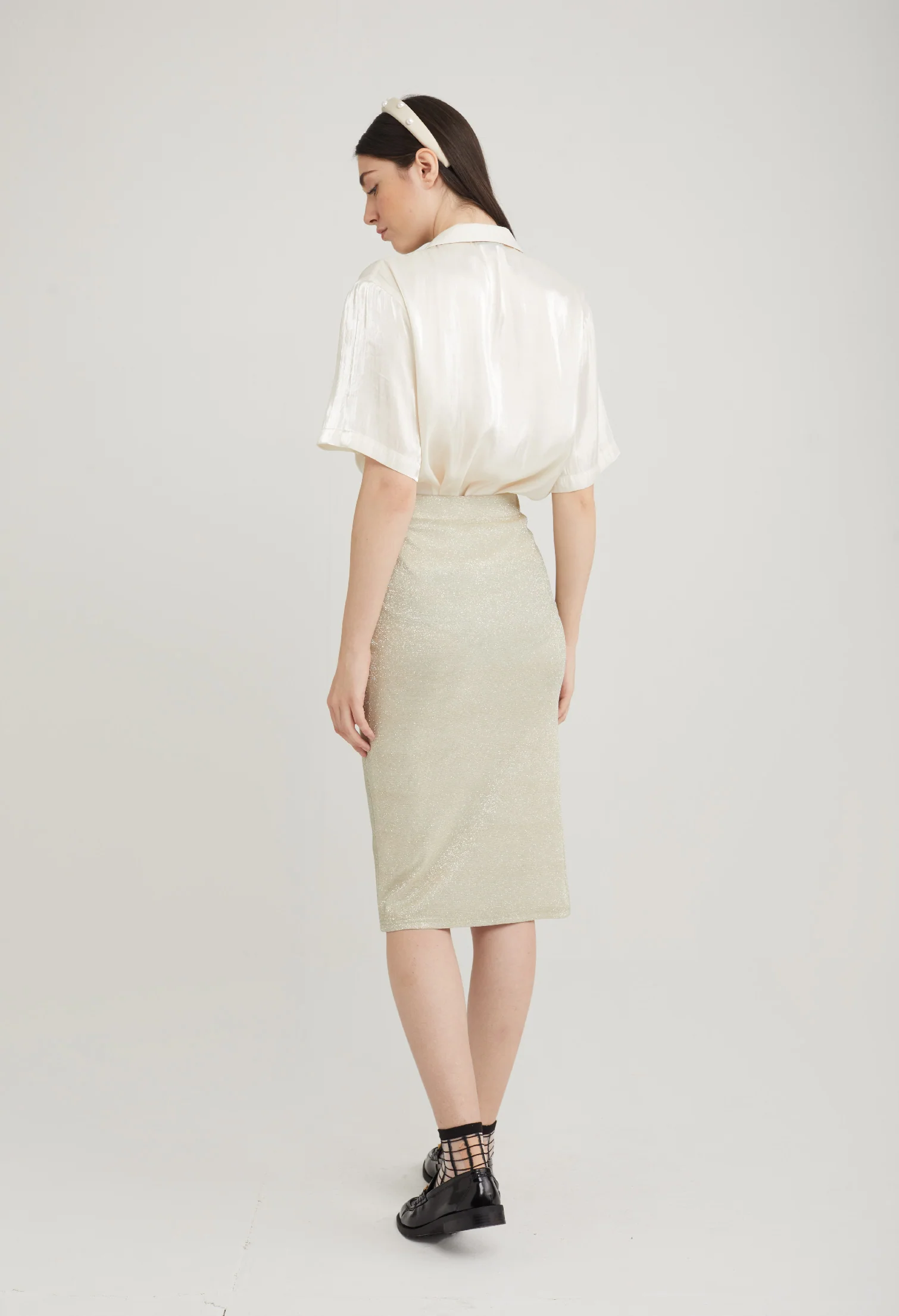 Iridescent Glitter Pencil Skirt