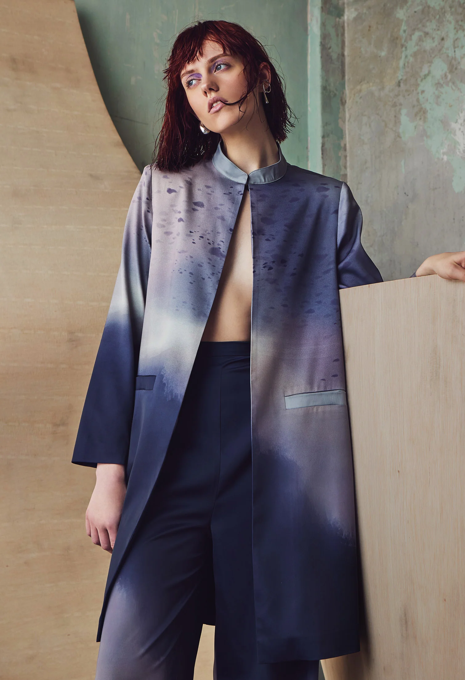 nichii X NURITA HARITH Gradient Indigo Long Jacket