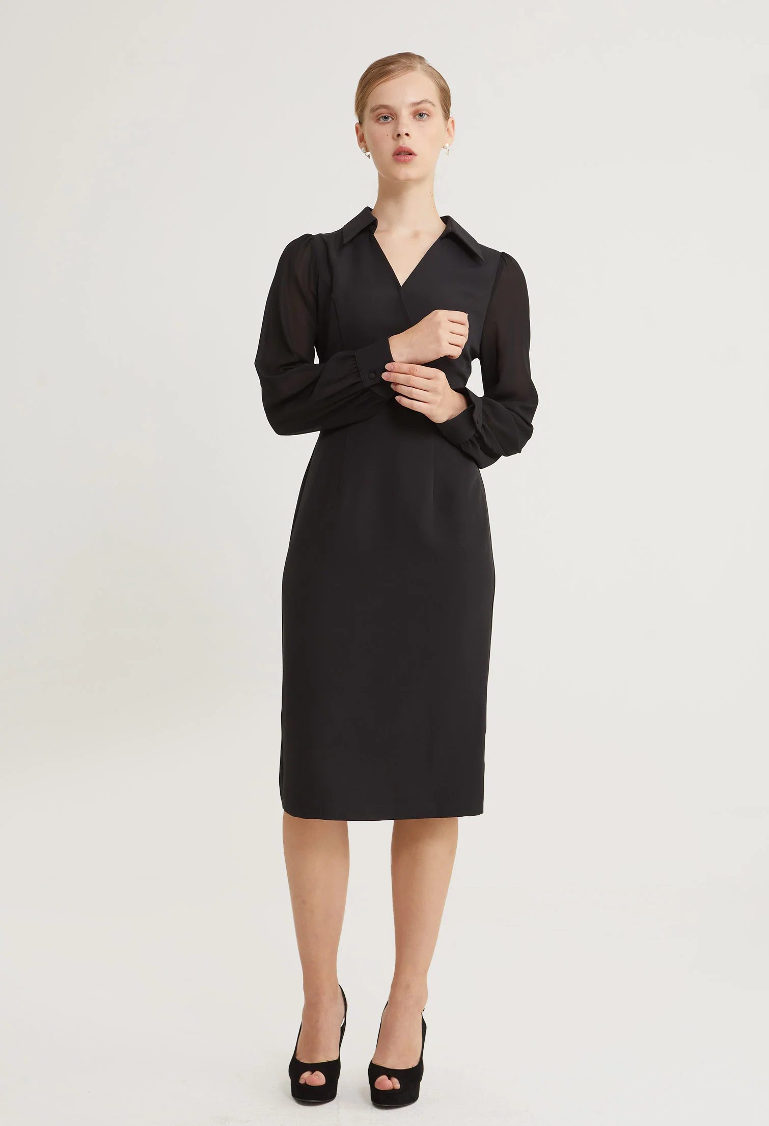 Sleek Cinched Midi dress