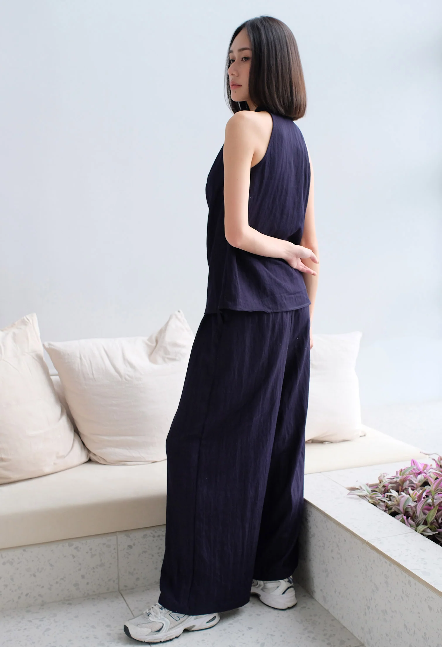 Sierra Drape Halter Top and Wide Cut Pants Two-piece