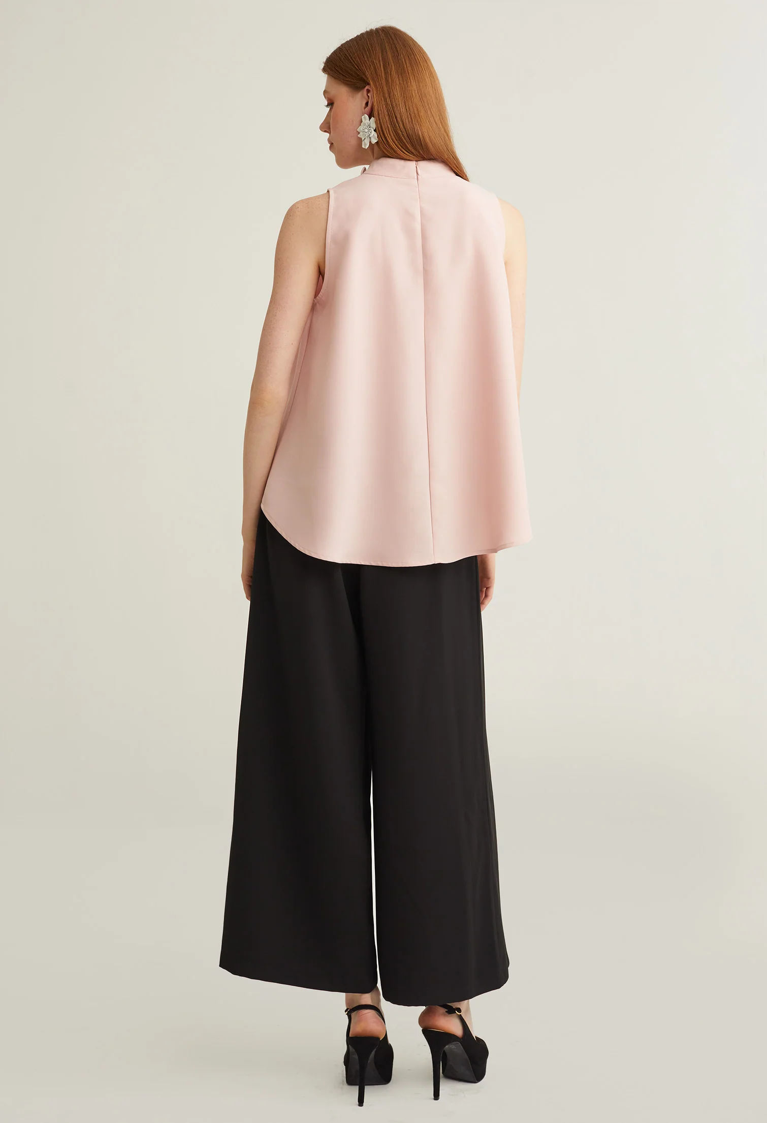 Elegant Faux Button Sleeveless Top