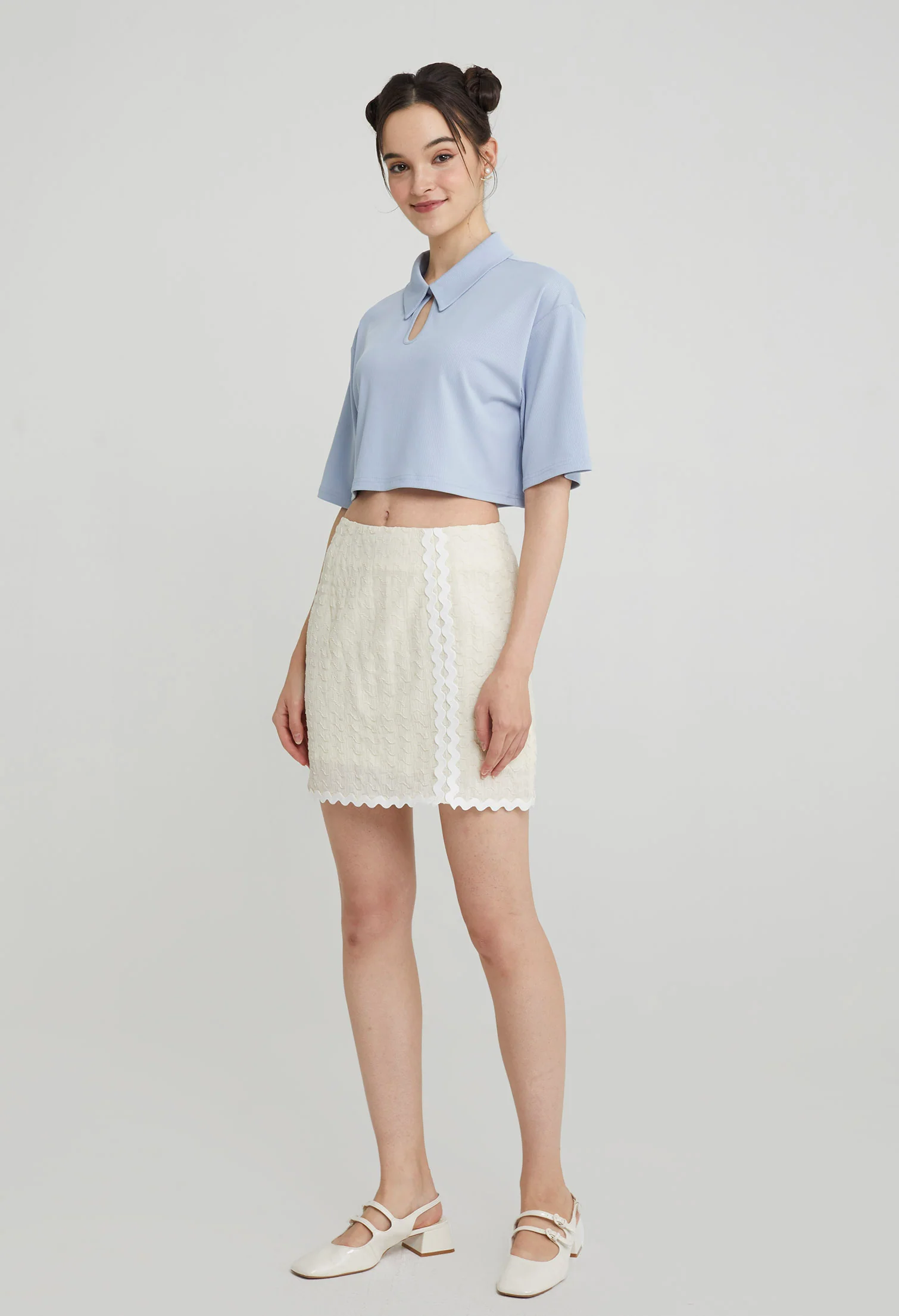 Elegant Keyhole Collared Top