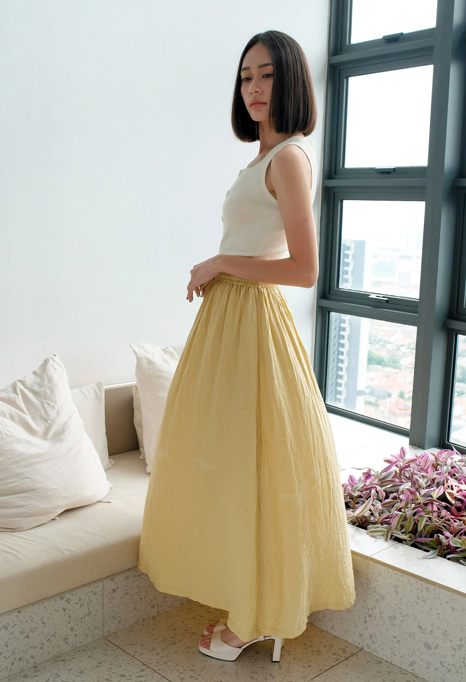 Nova Bloom Knitted Vest Maxi Skirt Two-piece