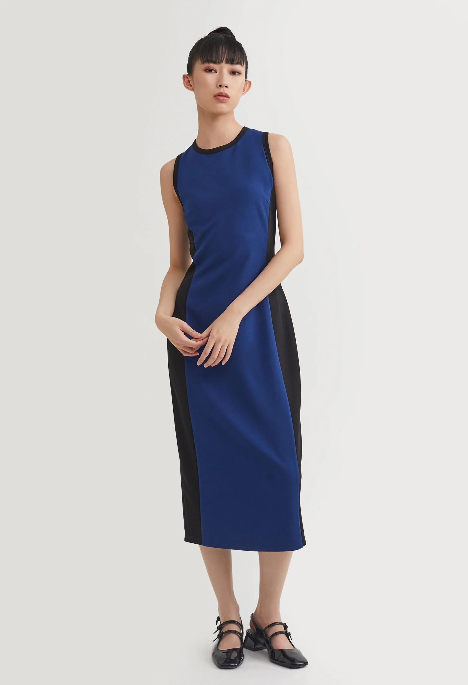 Dual Tone Slip Midi Dress