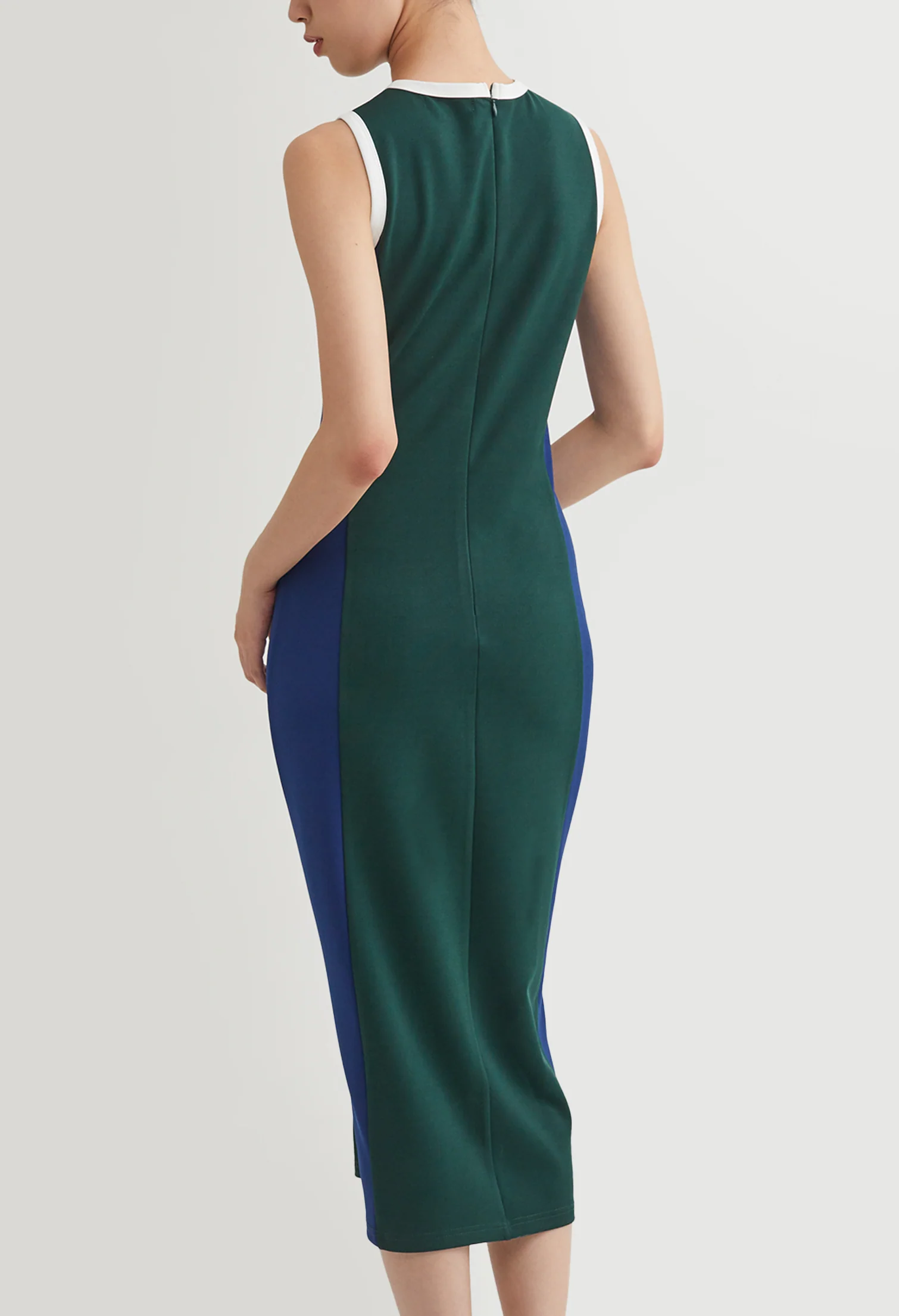 Dual Tone Slip Midi Dress