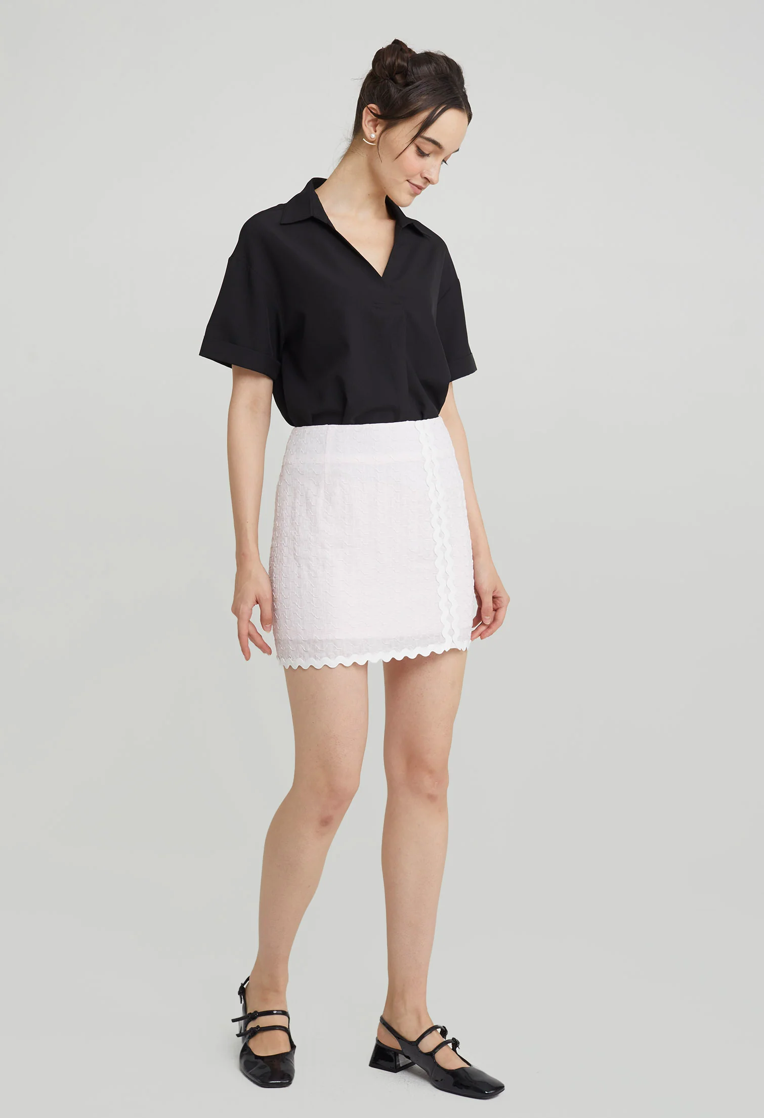 Sugarplum Scallop Mini Skirt