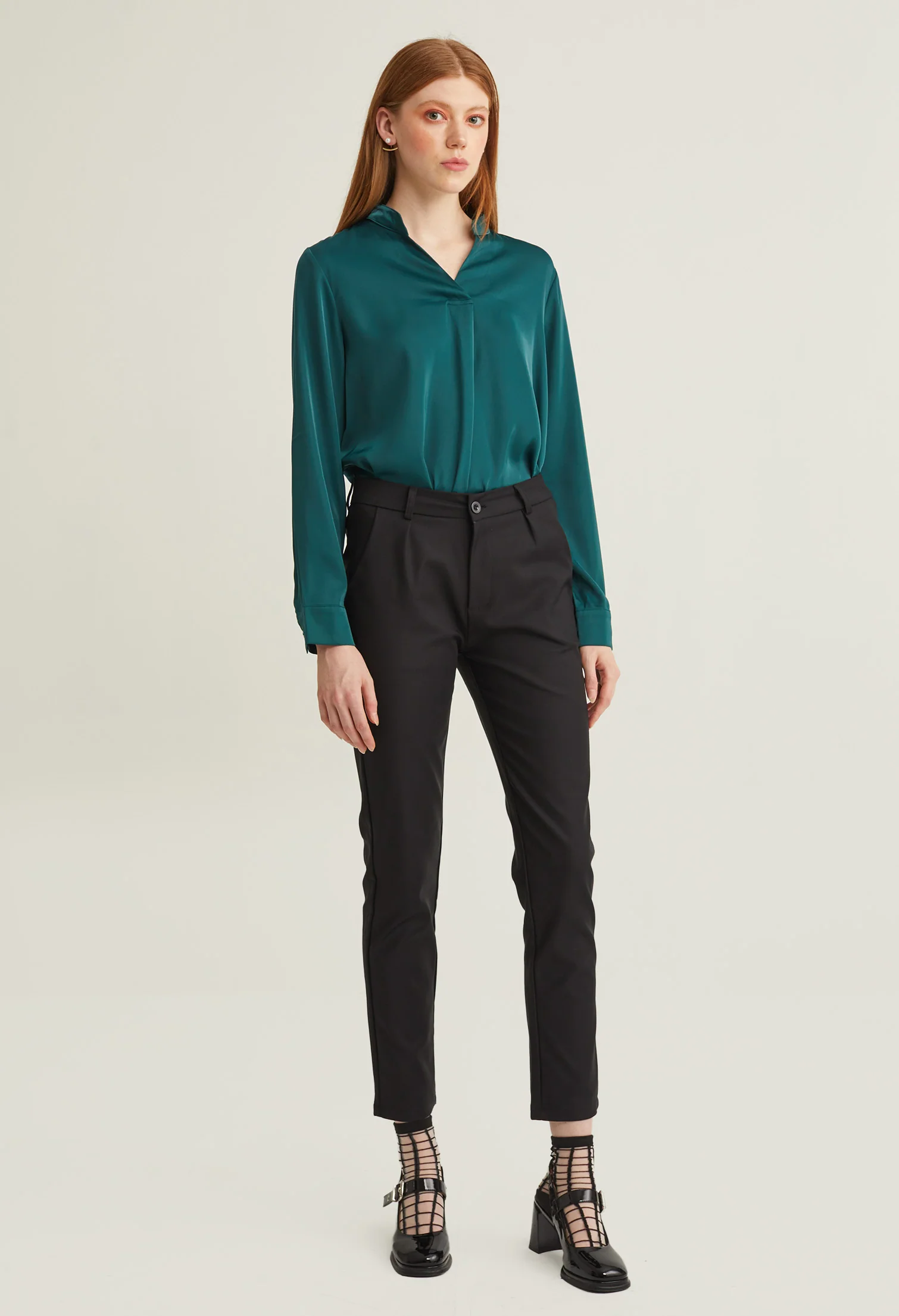 Office Slick Tight Fit Pants