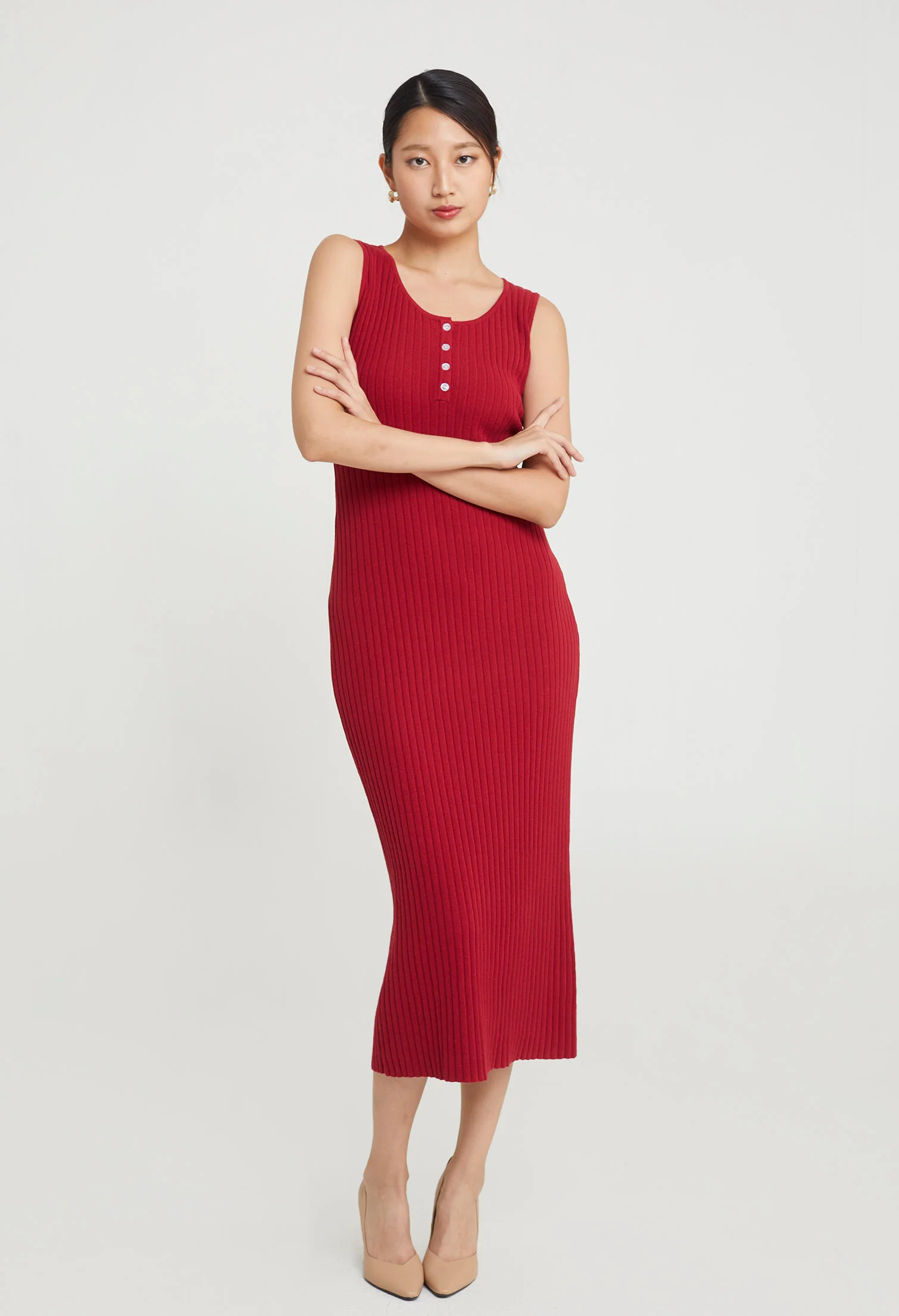 Everyday Button Bodycon Dress