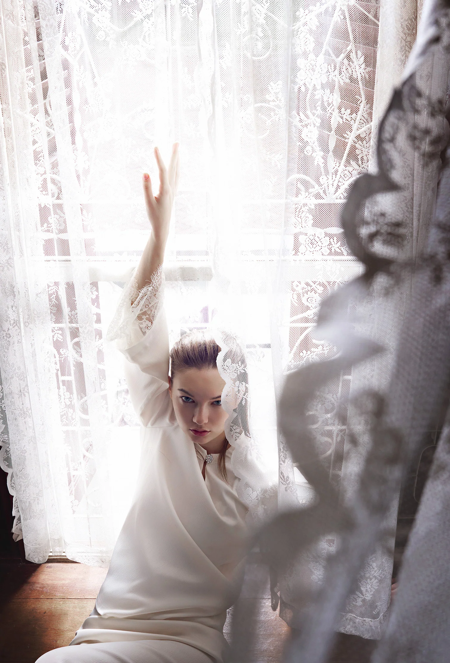 Modern Matte Eyelash Sleeves Blouse