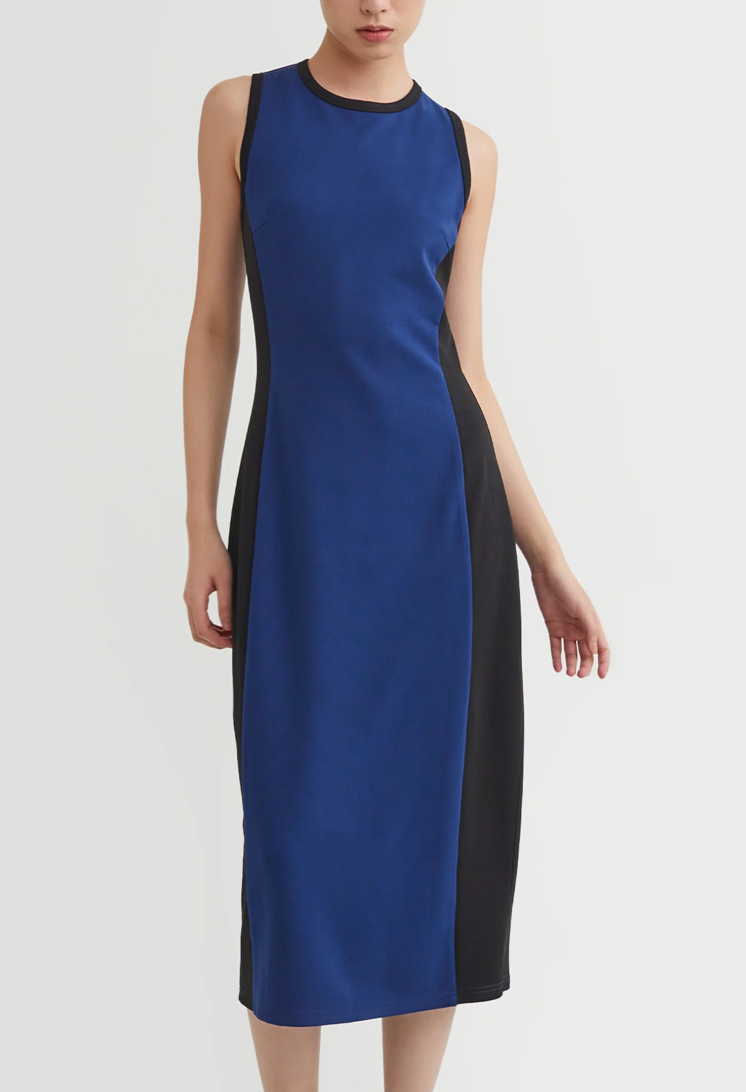 Dual Tone Slip Midi Dress