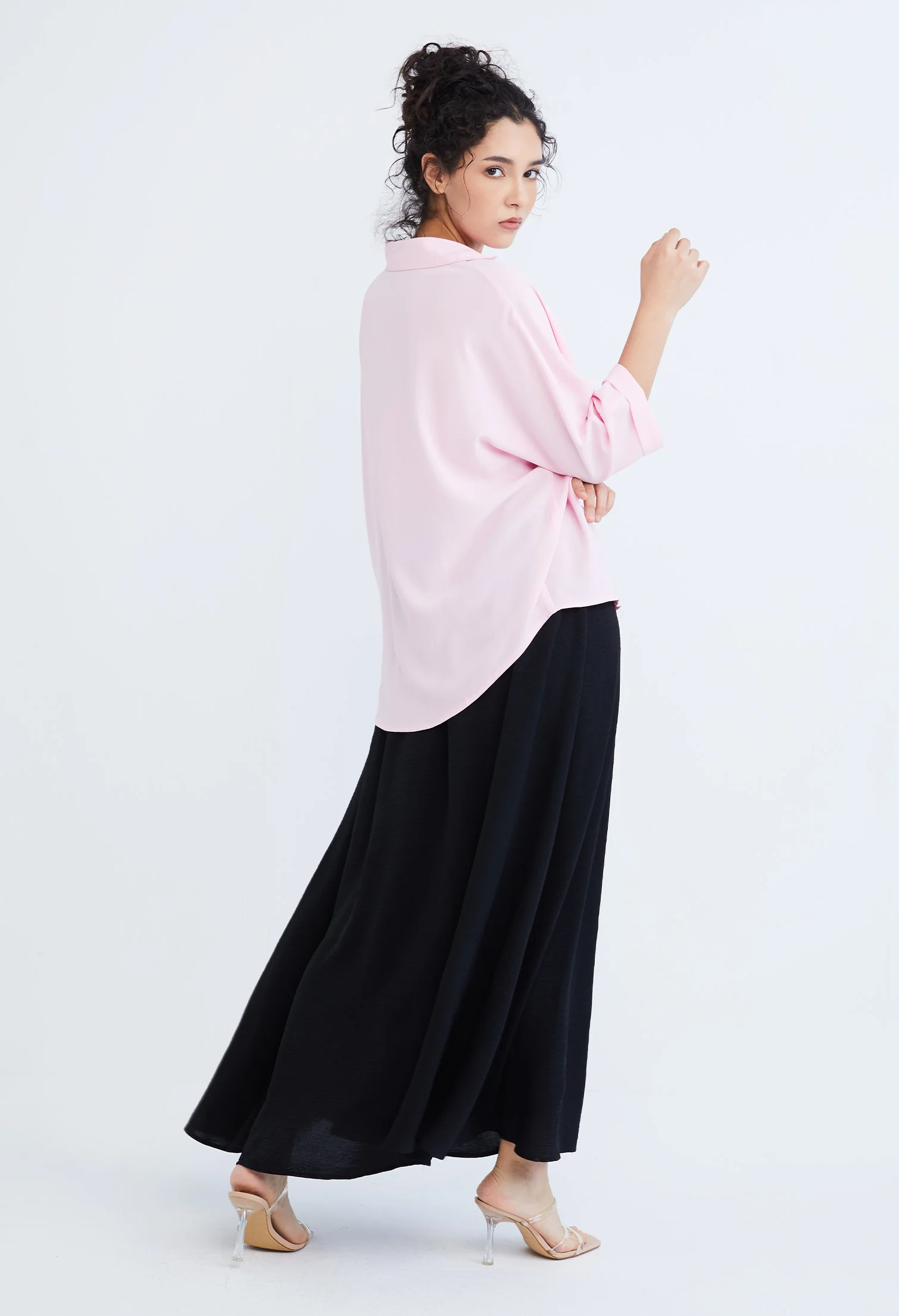 Casual Folded Cuff Sleeve Blouse