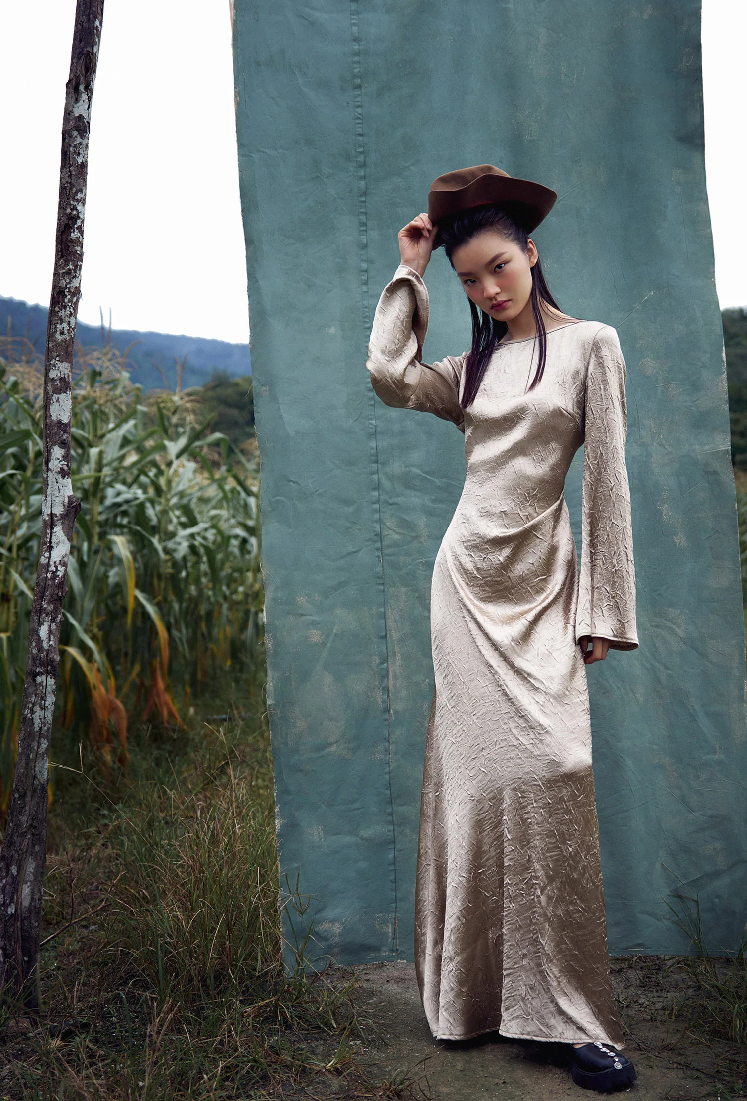 Chandelier Satin Maxi Dress