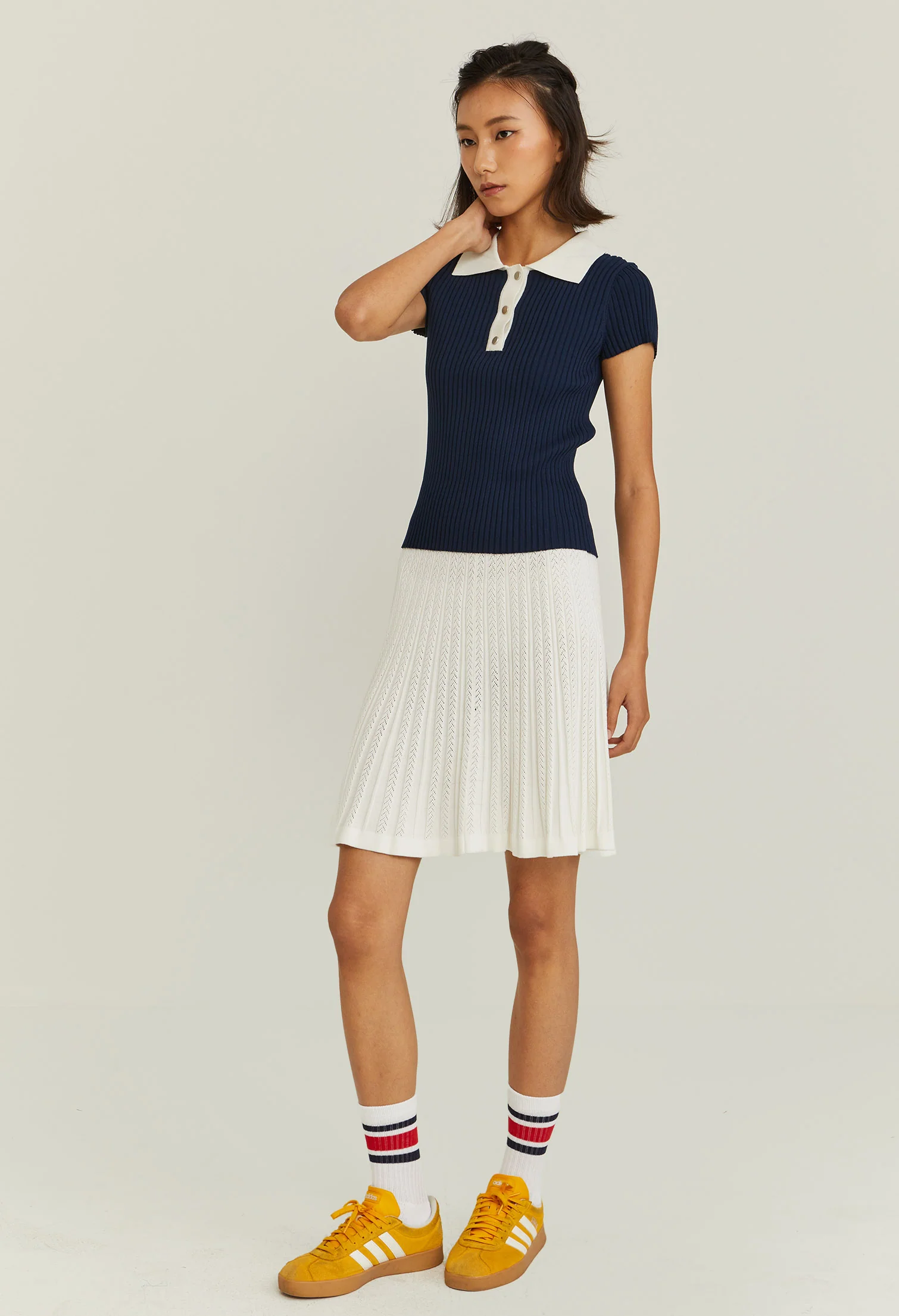 Fitted Contrast Collar Polo Tee