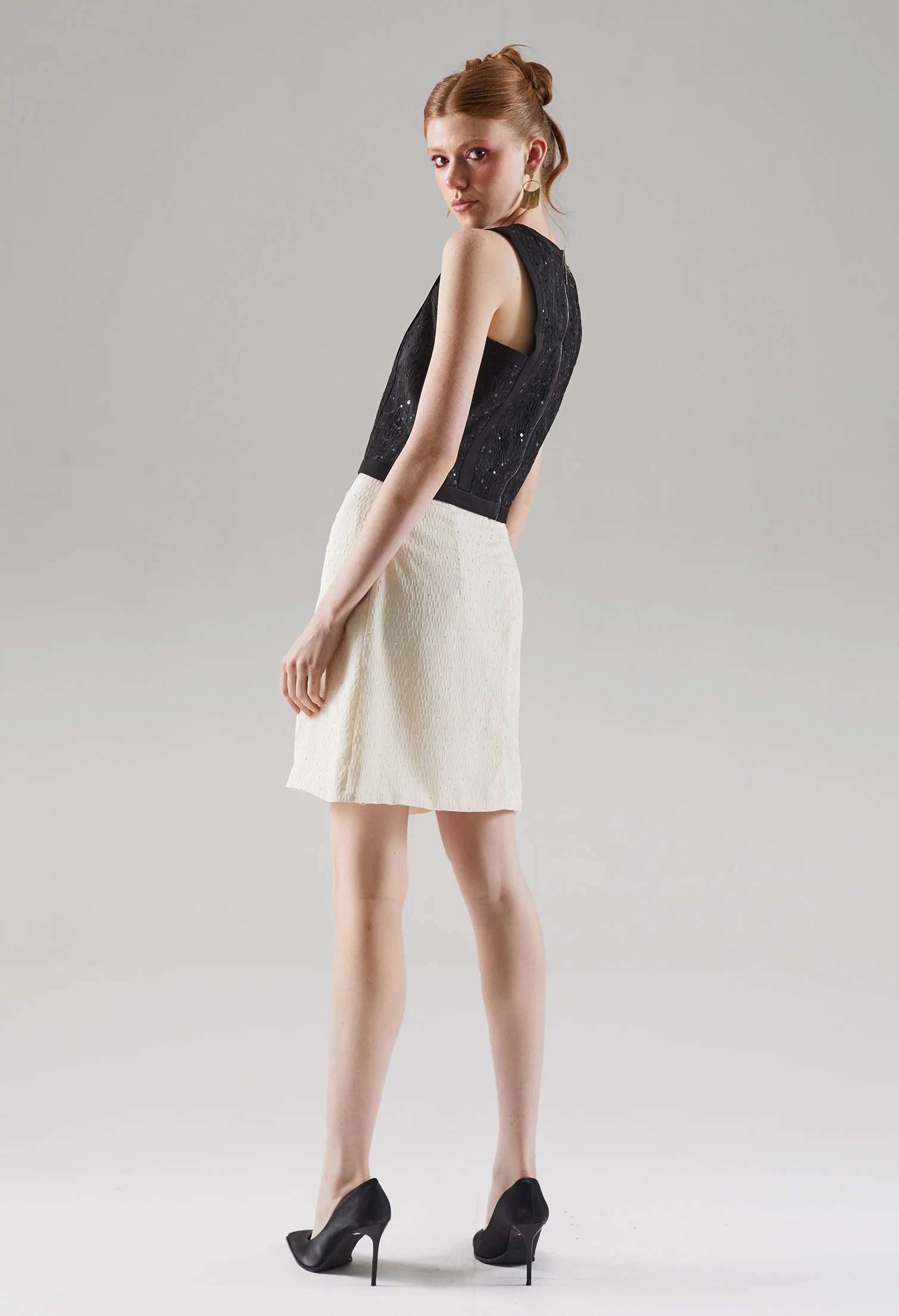 Shimmery Surplice Sleeveless Top