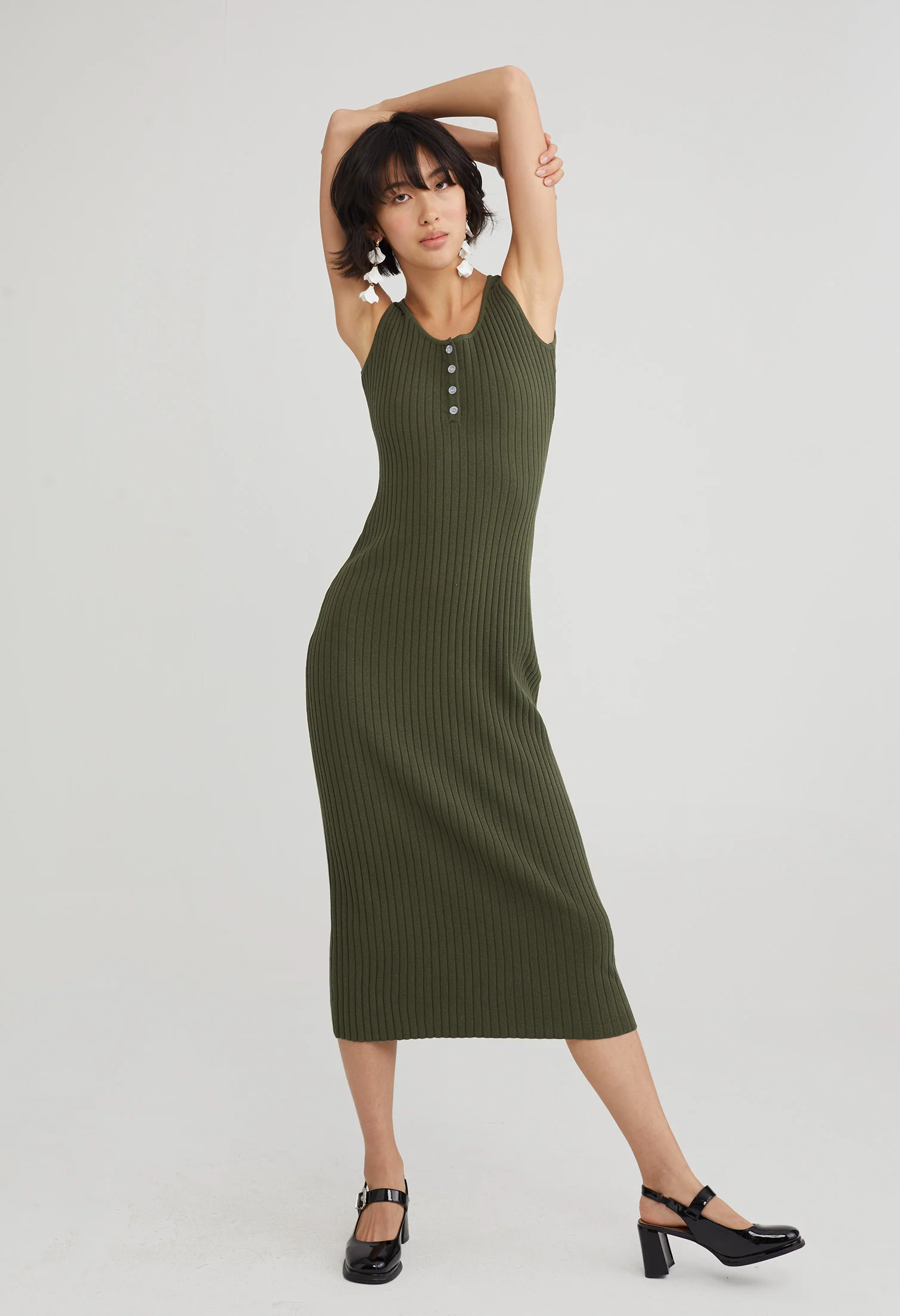 Everyday Button Bodycon Dress
