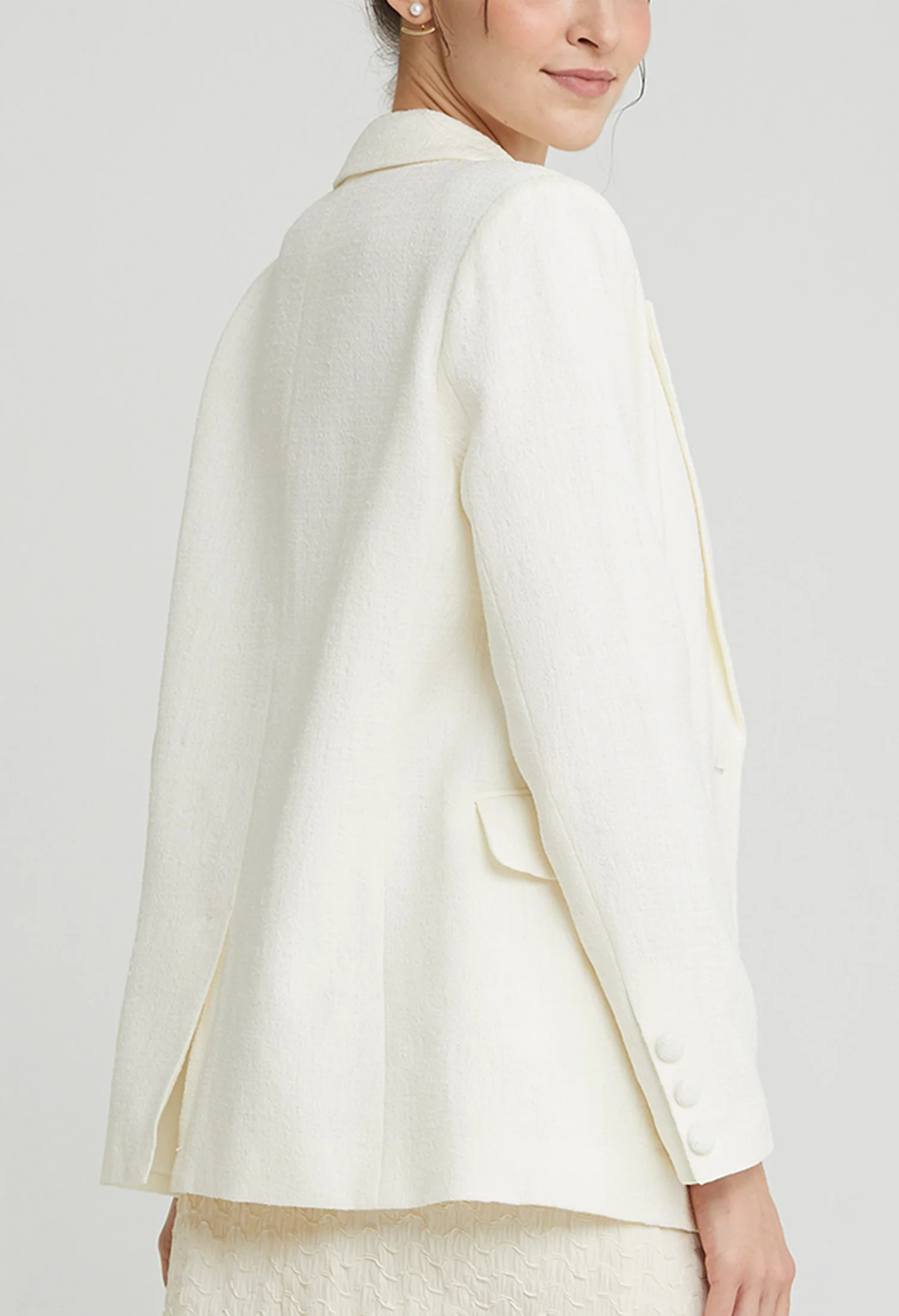 Back Slit Tweed Jacket