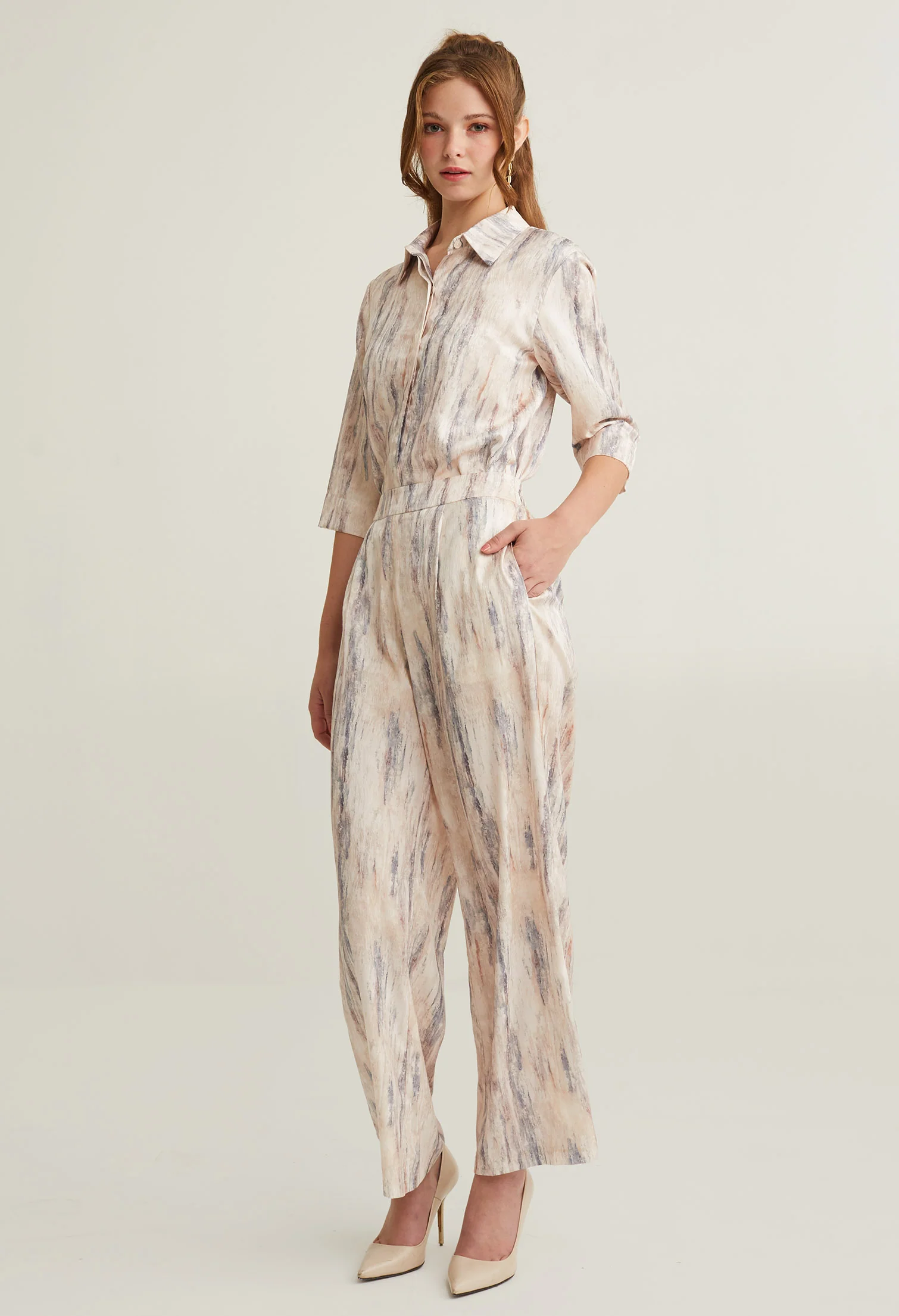 nichii X NURITA HARITH Silk Patterned Straight Pants