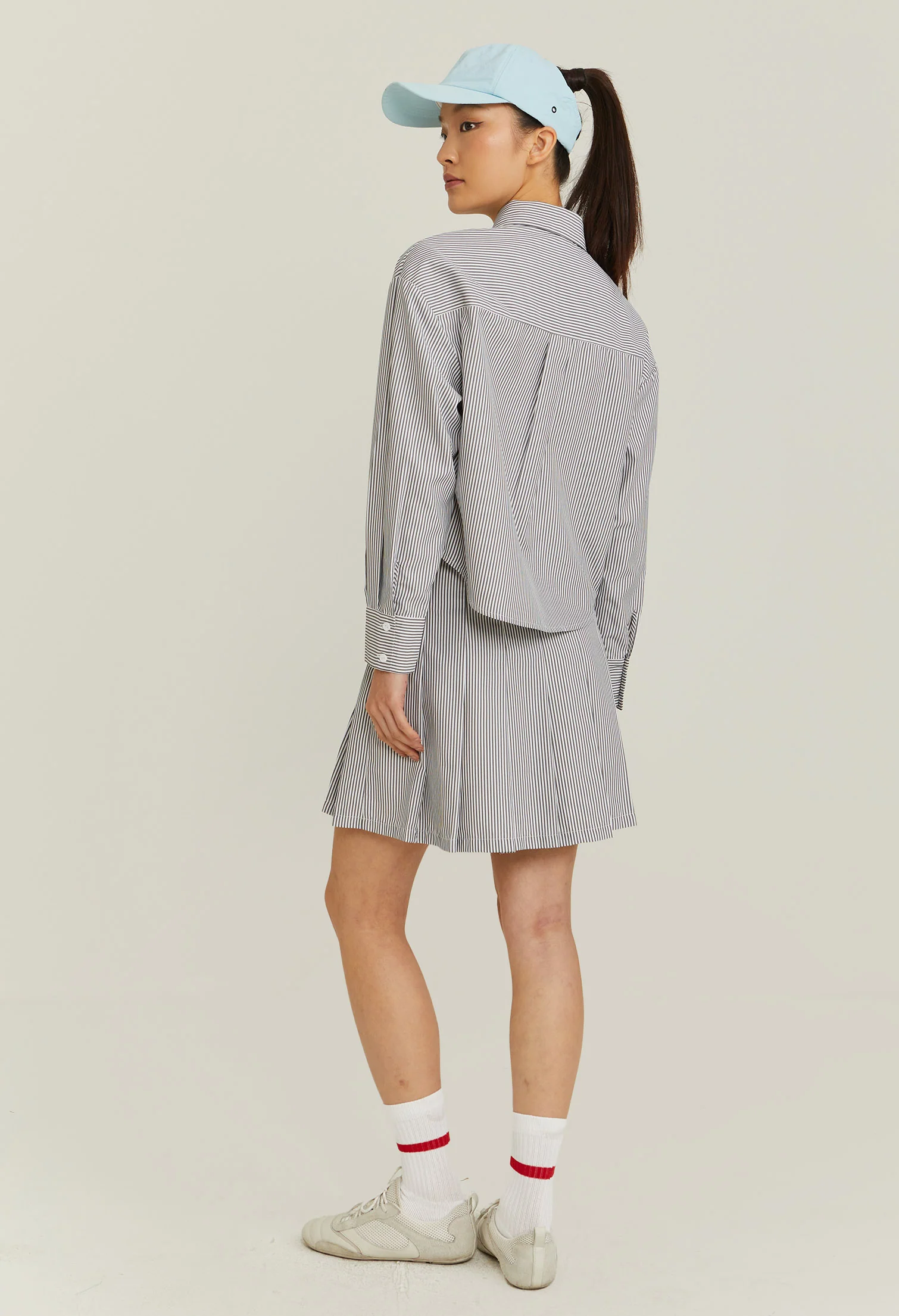 Cropped Pinstripe Blouse