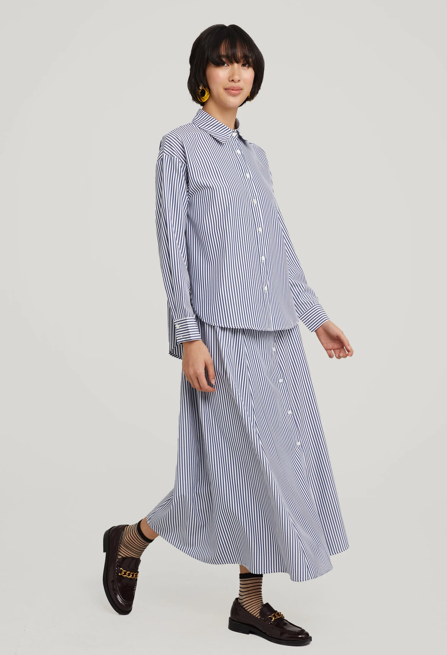 Picnic Striped Button Up Blouse