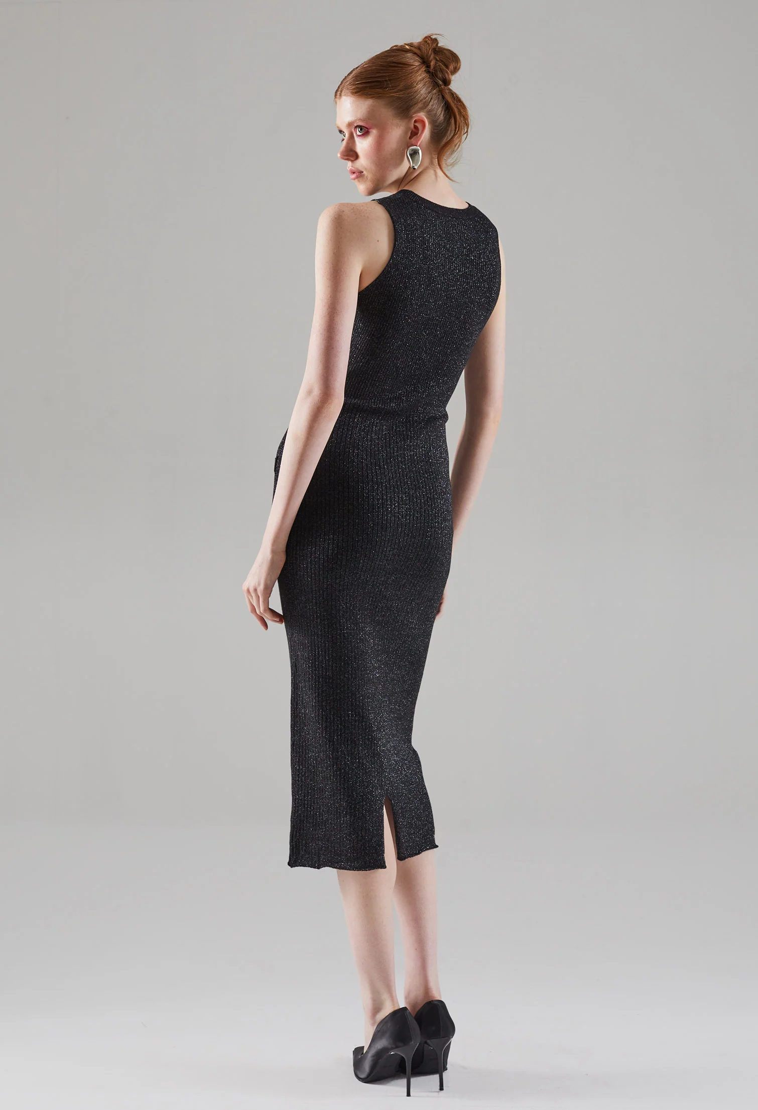 Sculpt Faux-Button Knitted Dress