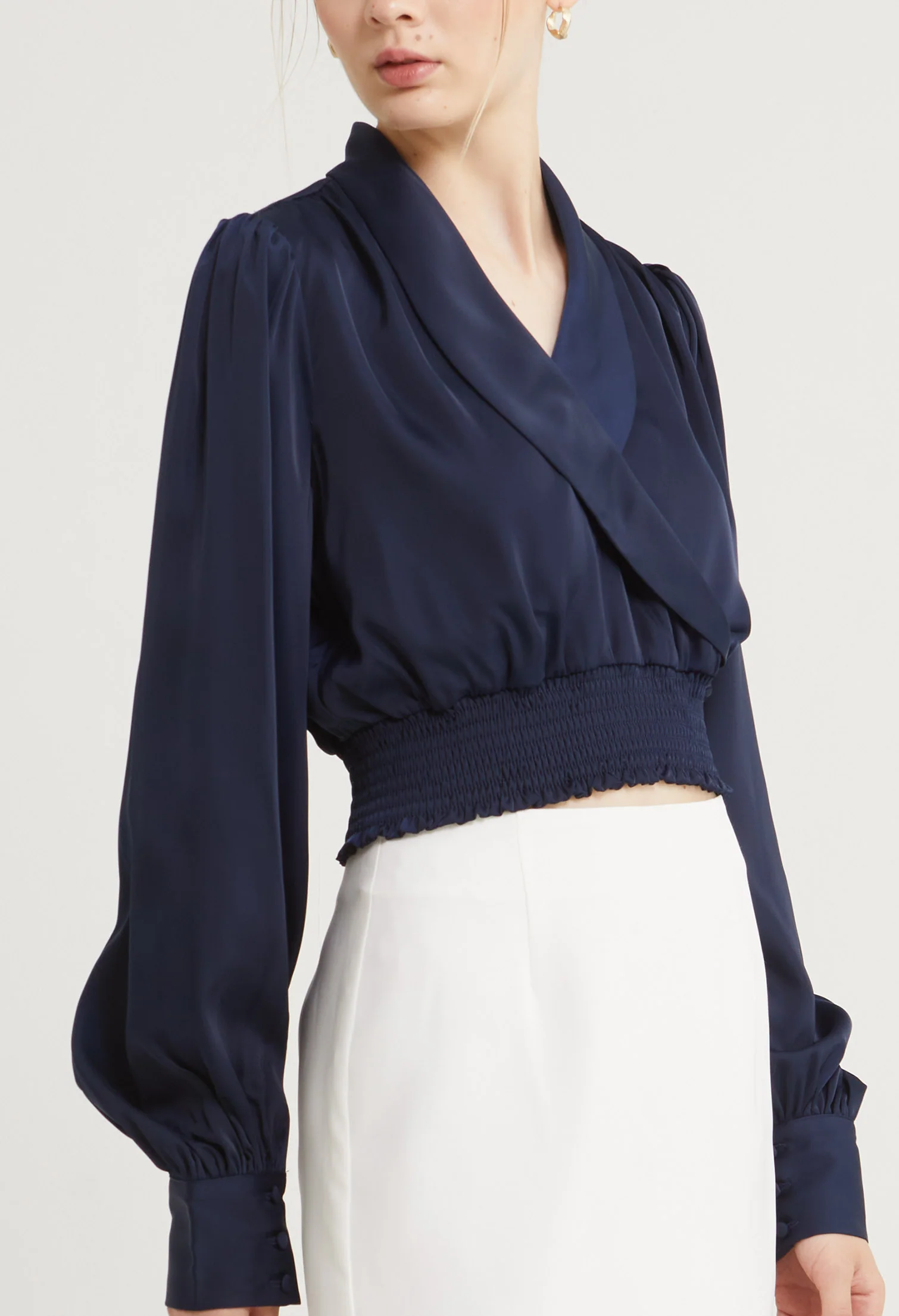 Satin Embrace Long Sleeves Blouse