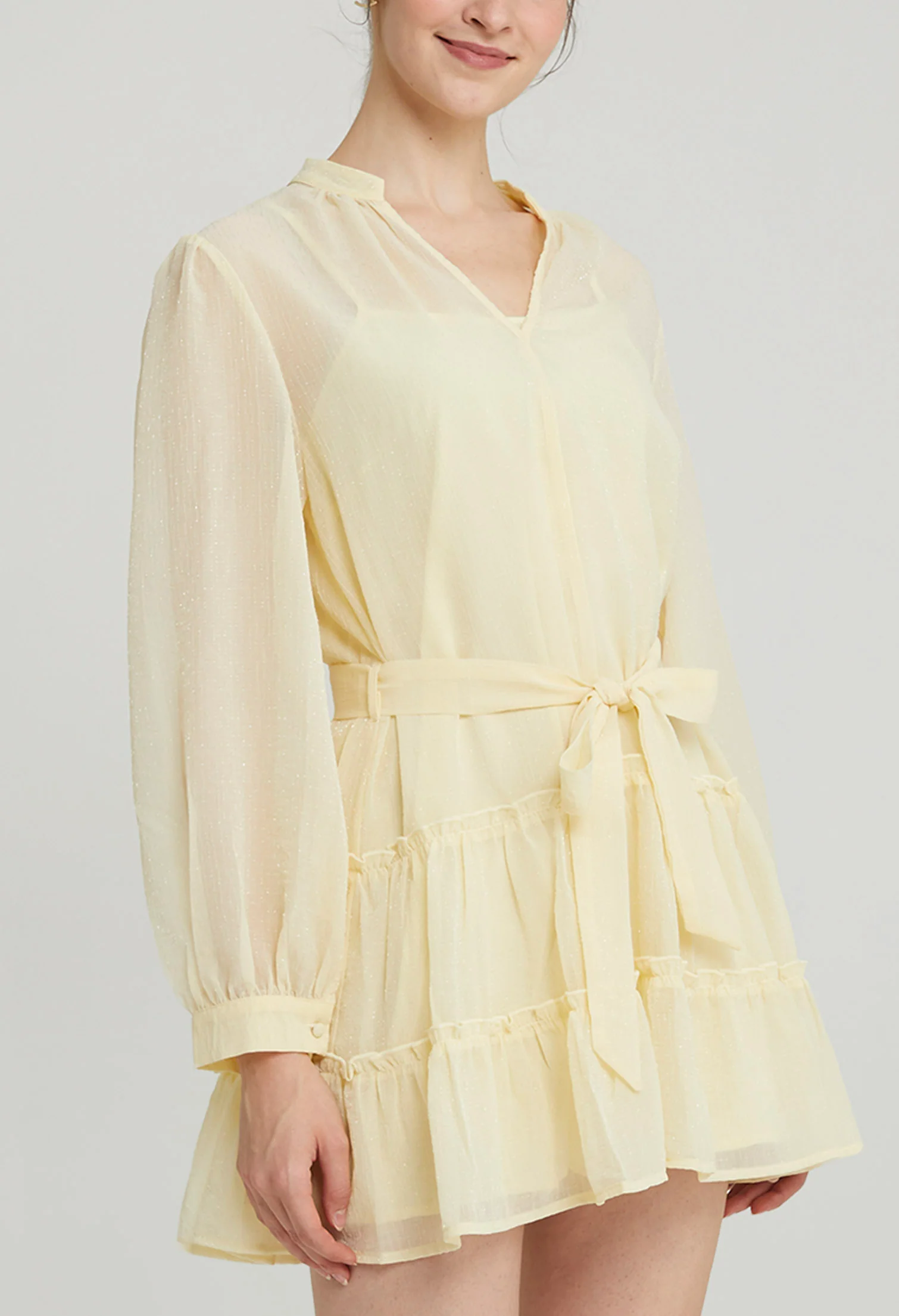 Puff Peplum Mini Dress