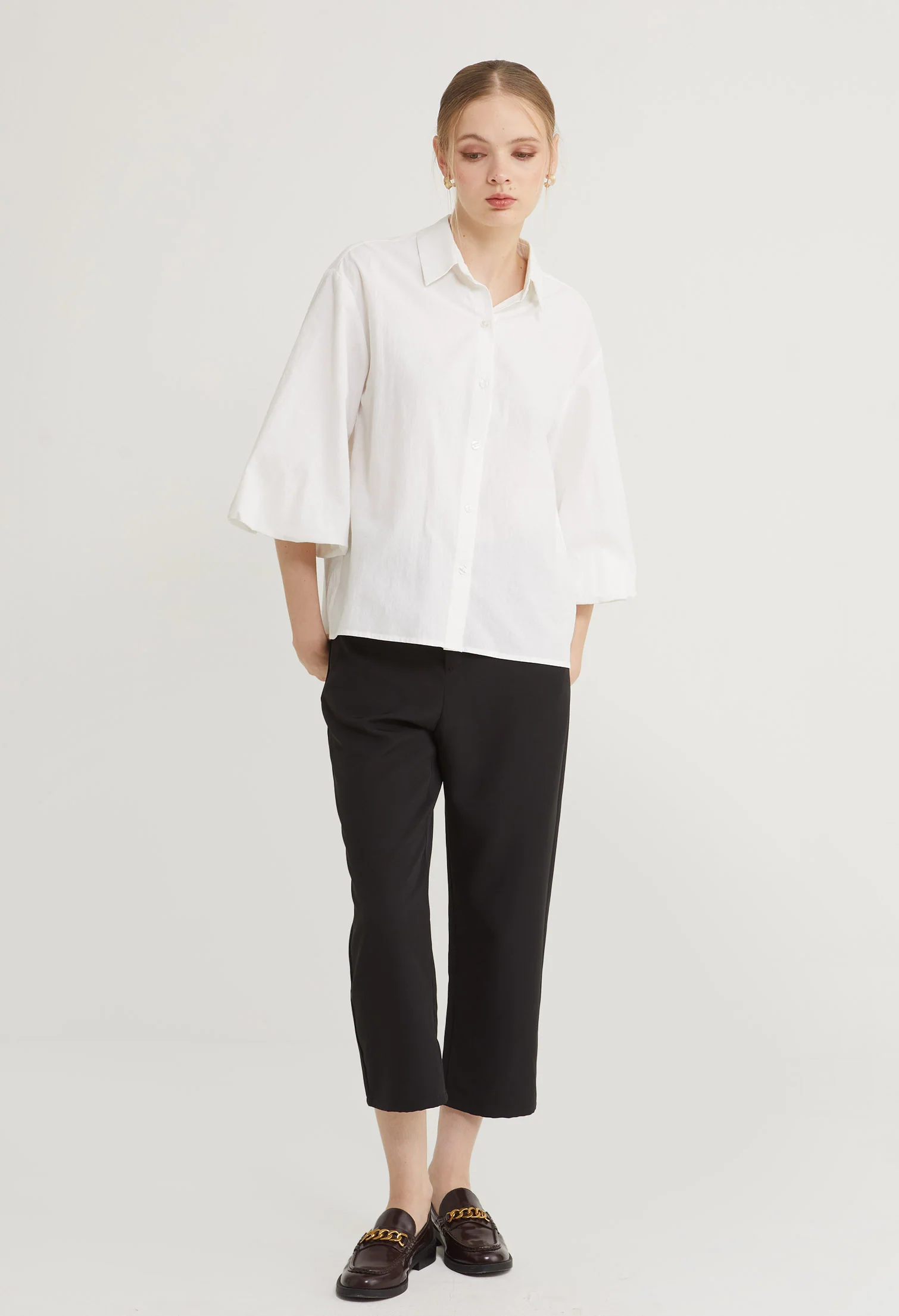 Regal Flare Button-Up Top