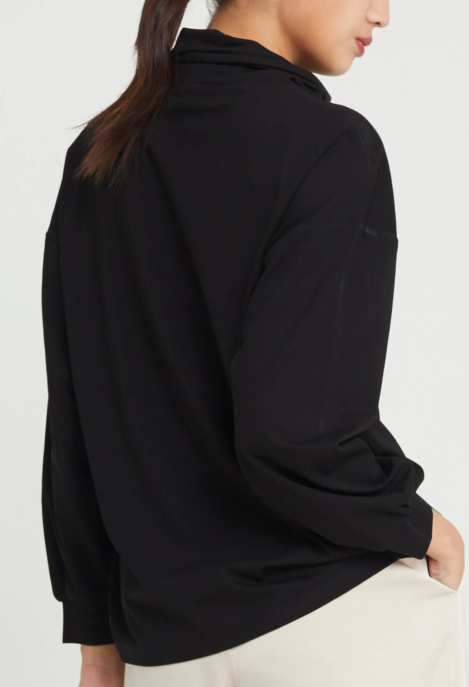Casual Long Sleeves Turtle-Neck Top