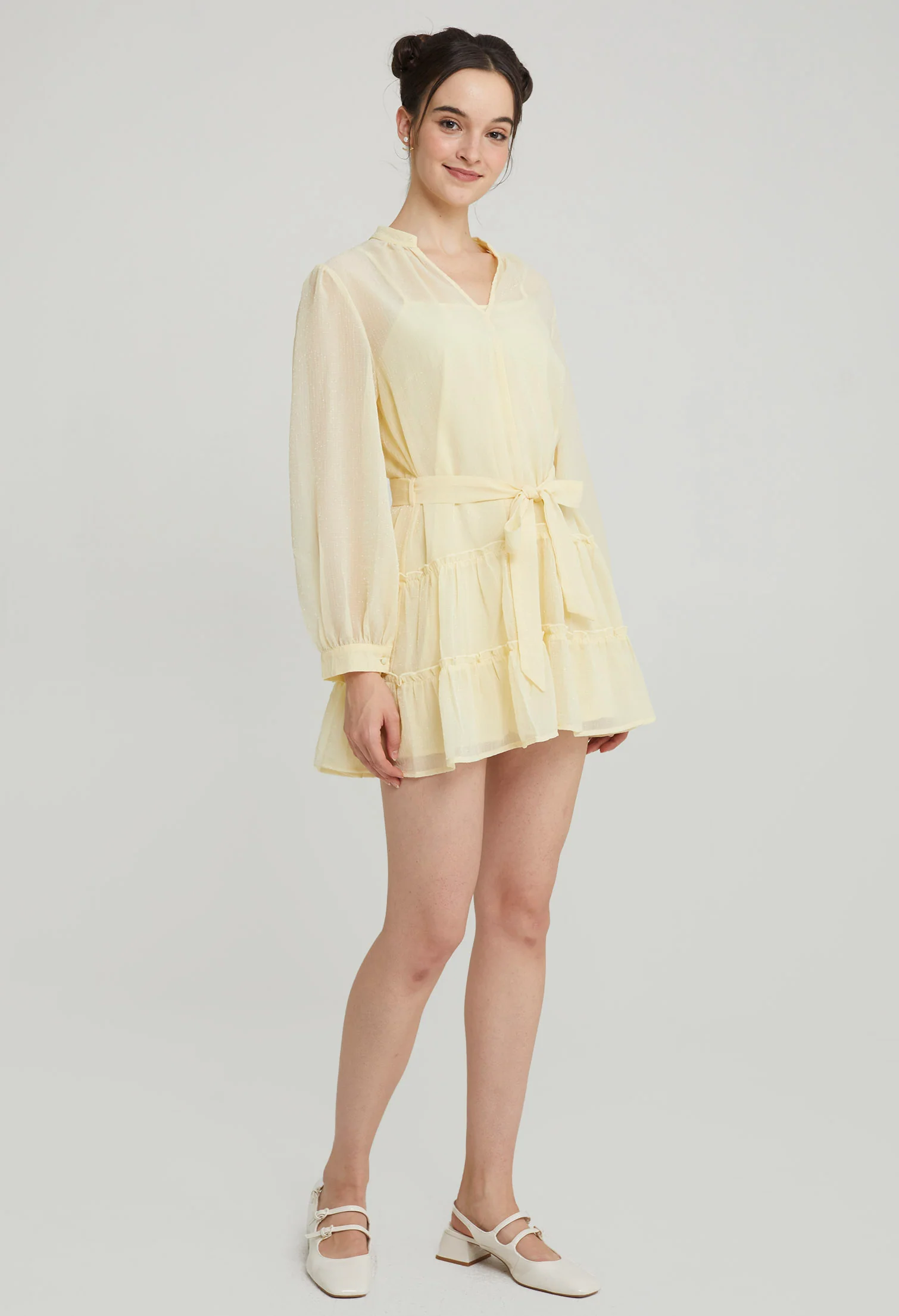 Puff Peplum Mini Dress