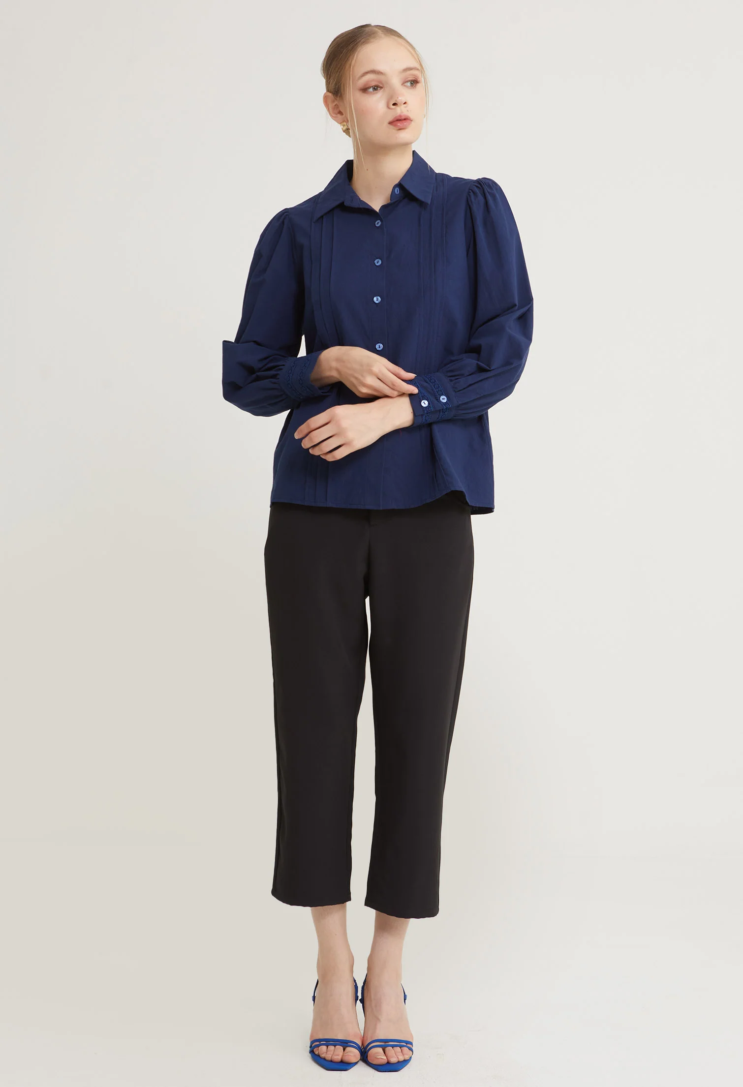 Timeless Front Draped Long Sleeves Top