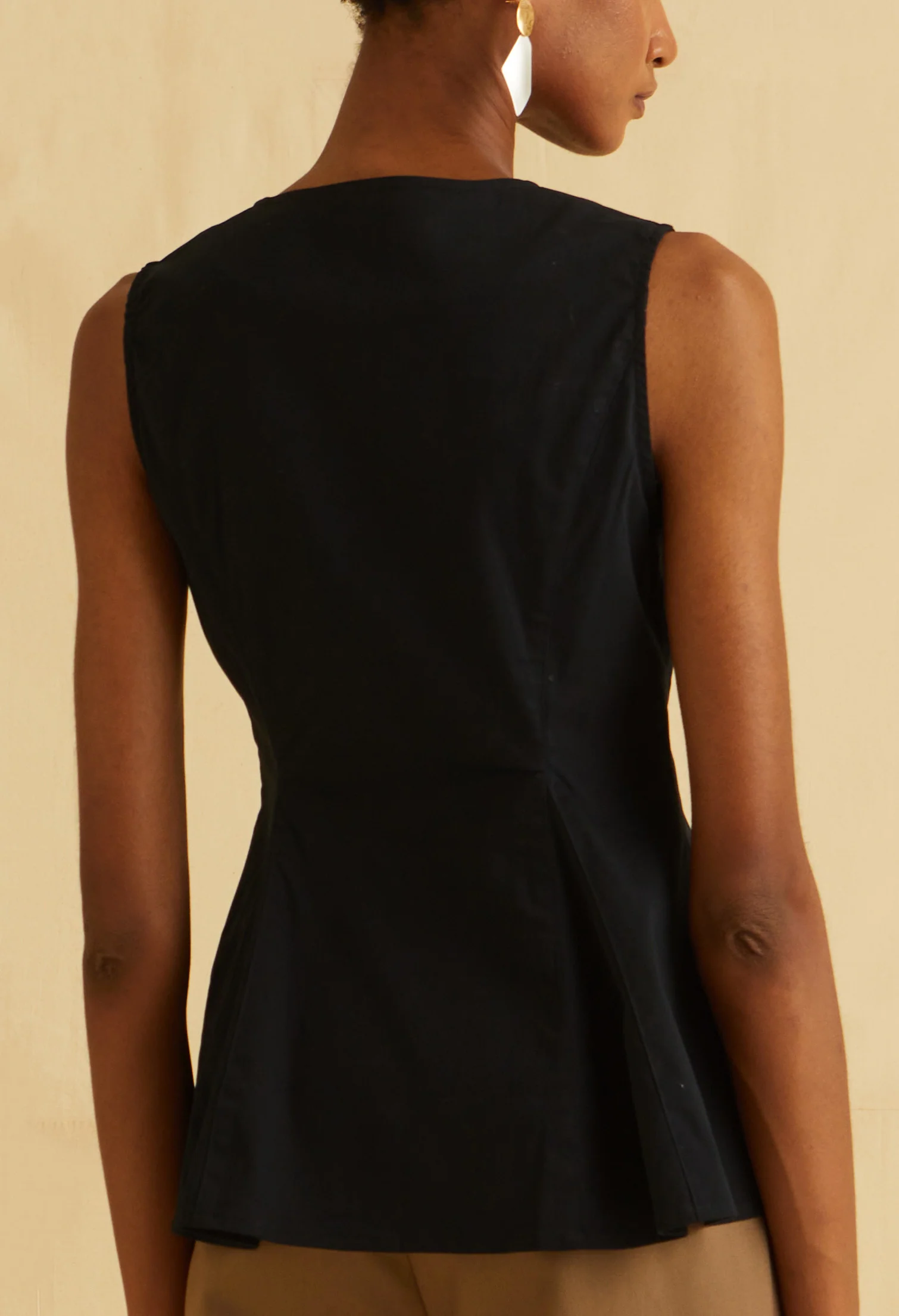 Flare Hem Sleeveless Vest