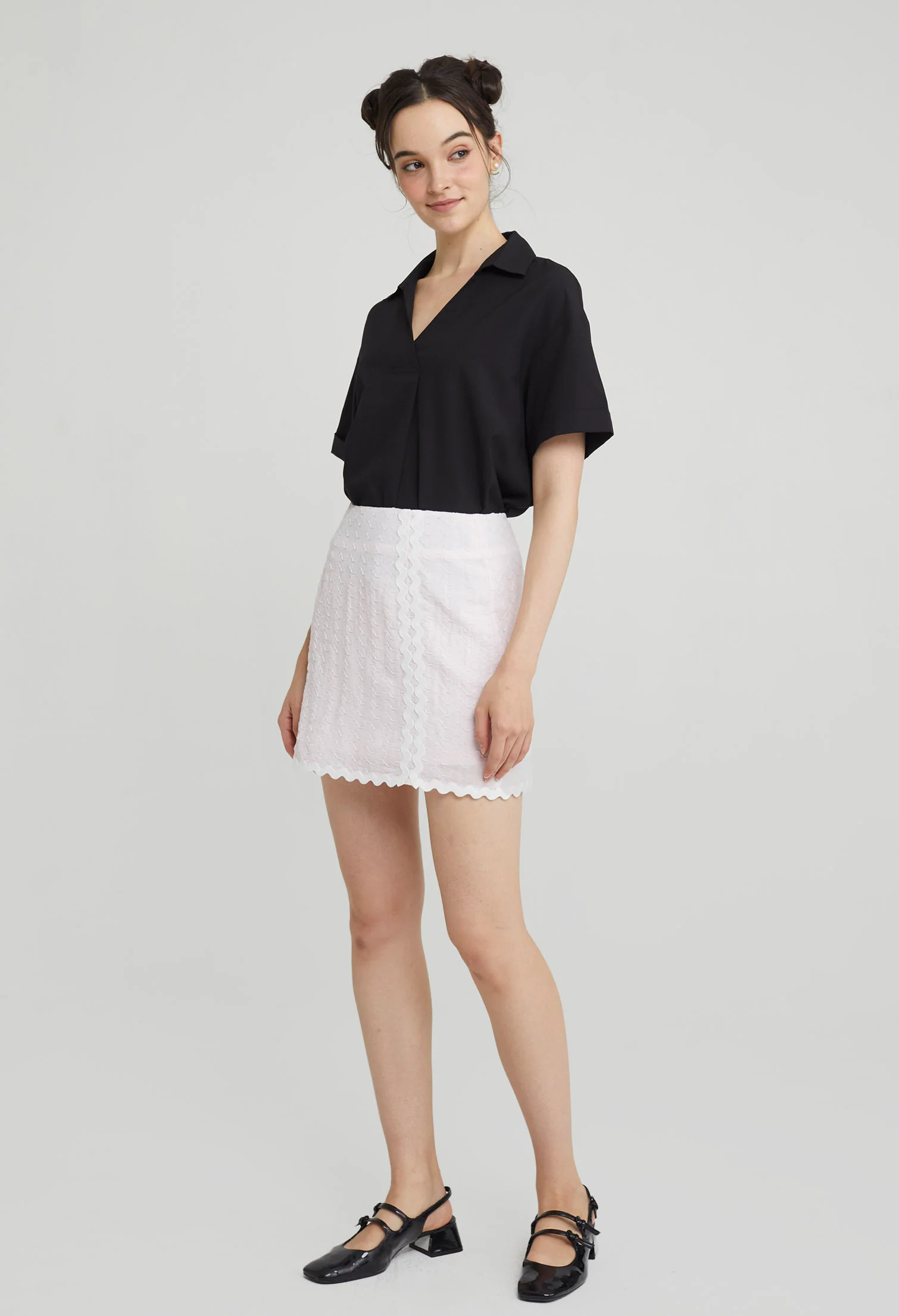 Sugarplum Scallop Mini Skirt