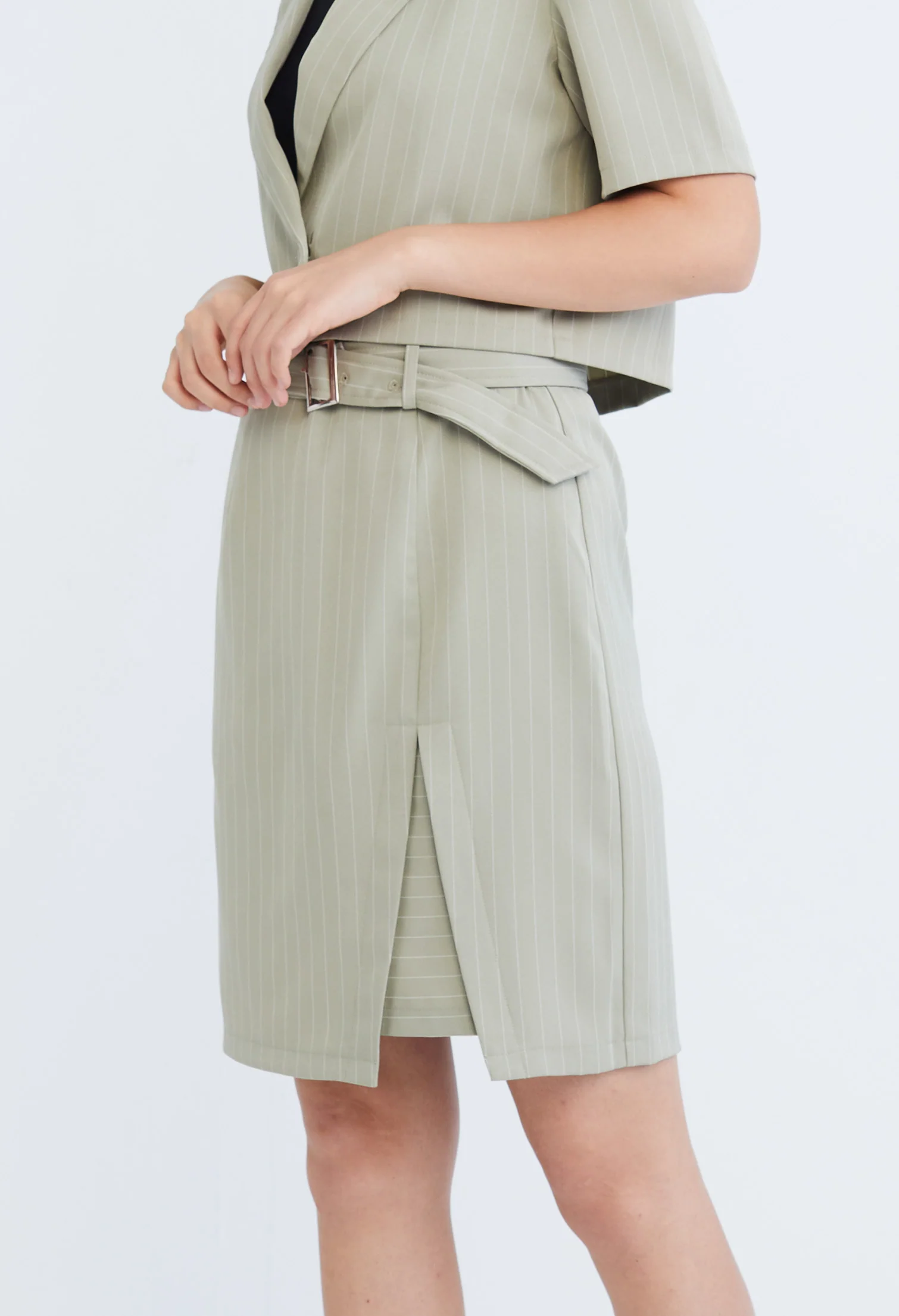 Vertical Striped Mini Skirt