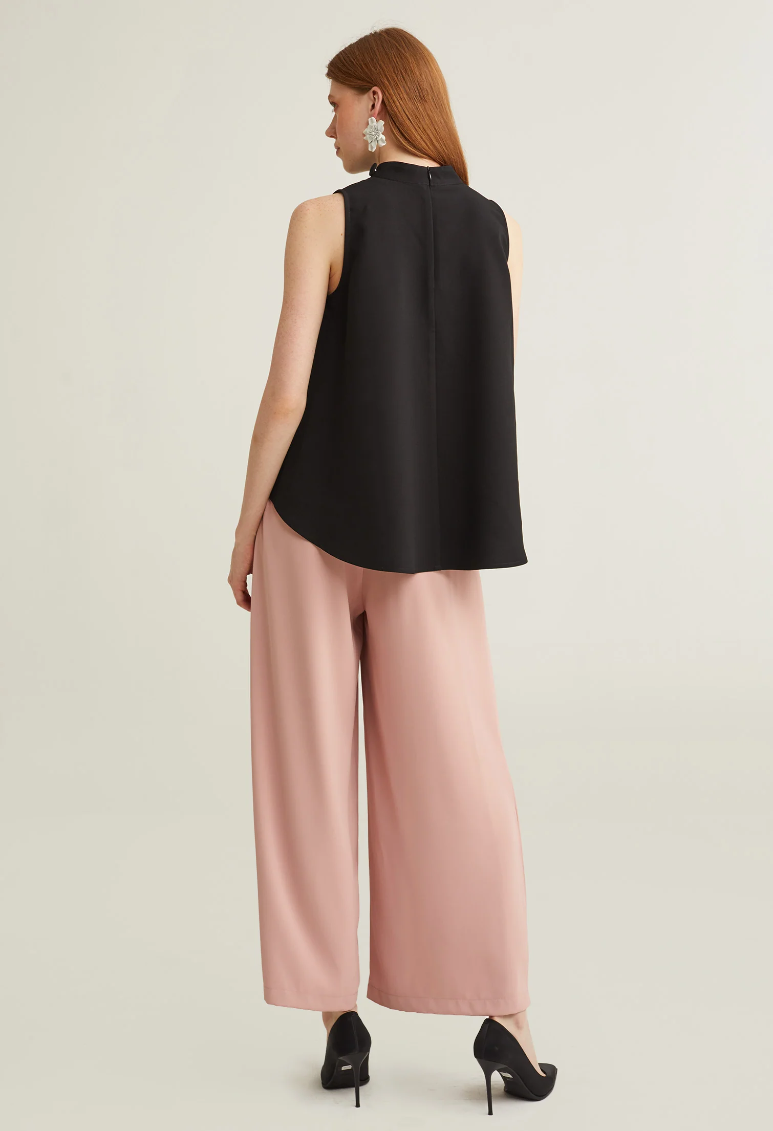 Elegant Faux Button Sleeveless Top