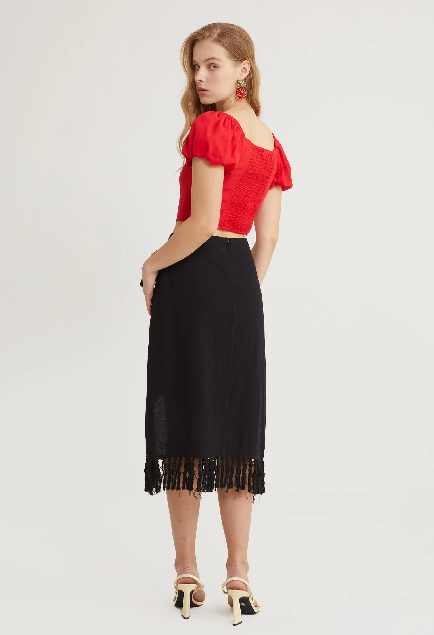 Kaihana Fringe Midi Skirt
