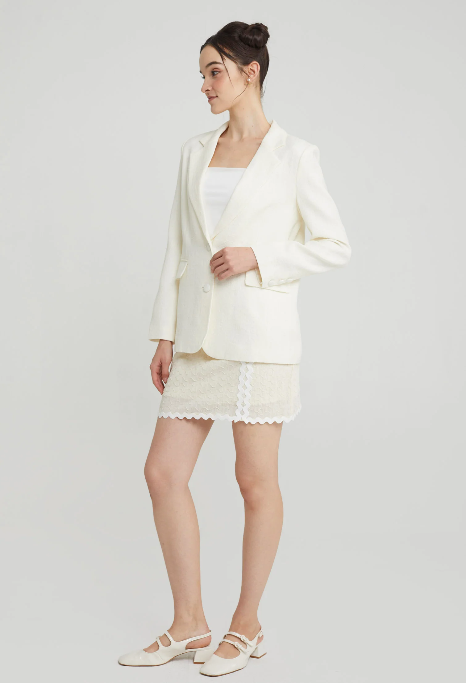 Back Slit Tweed Jacket