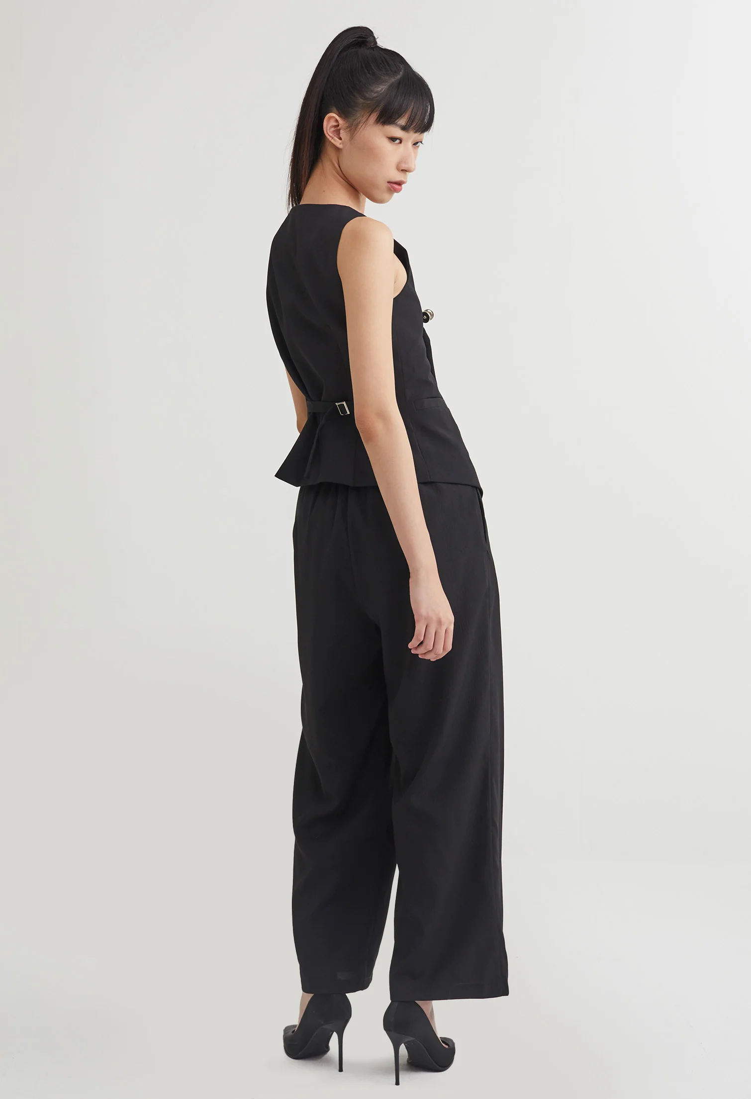 Foldover Pleat Straight Smart Pants