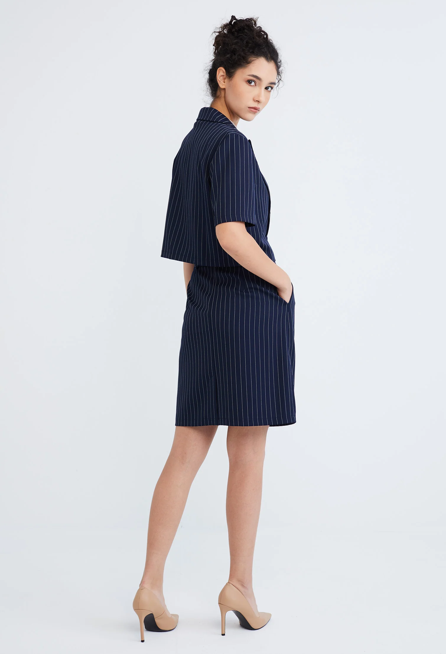 Vertical Striped Mini Skirt