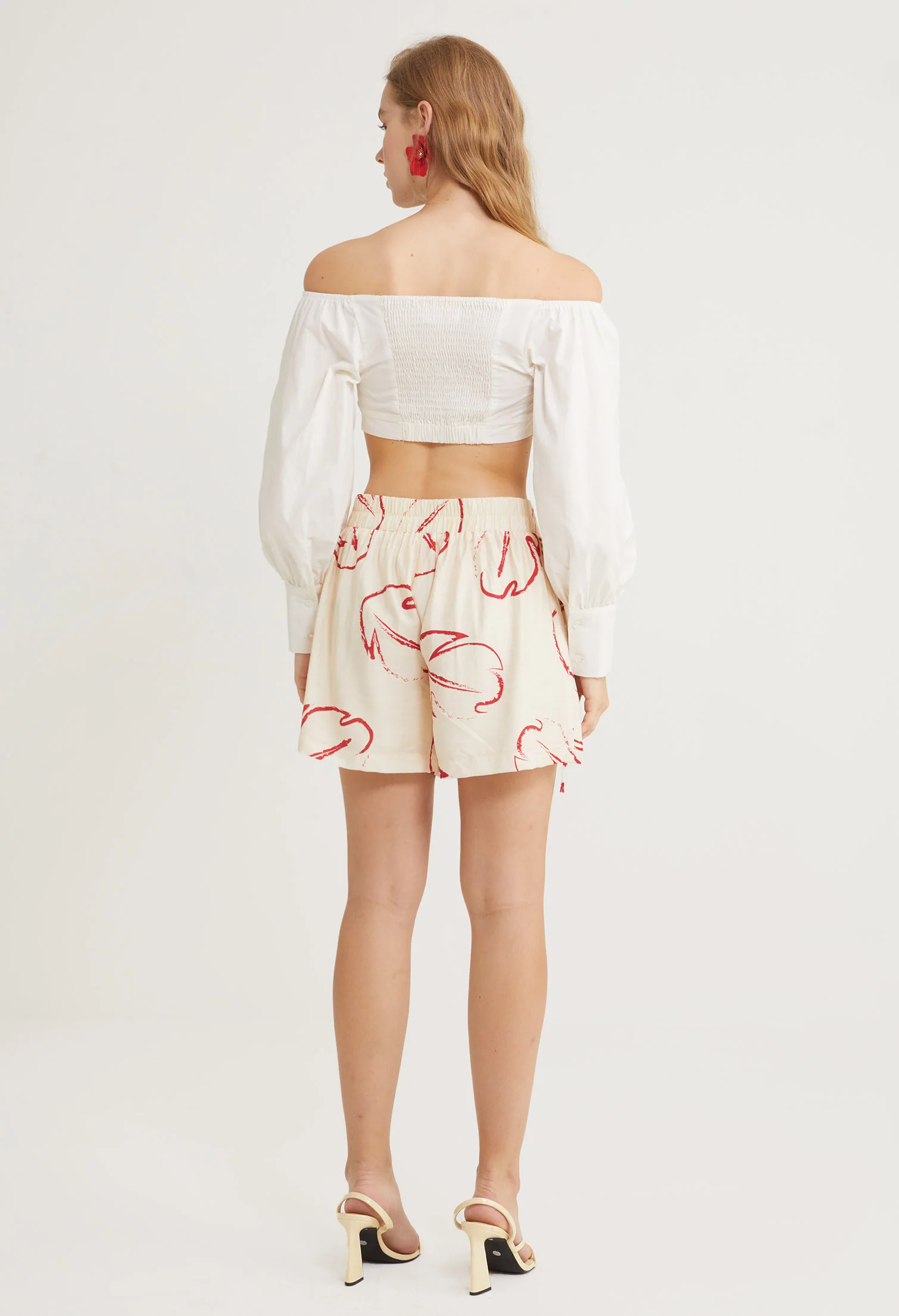 Palm Kissed Off-Shoulder Tie Top