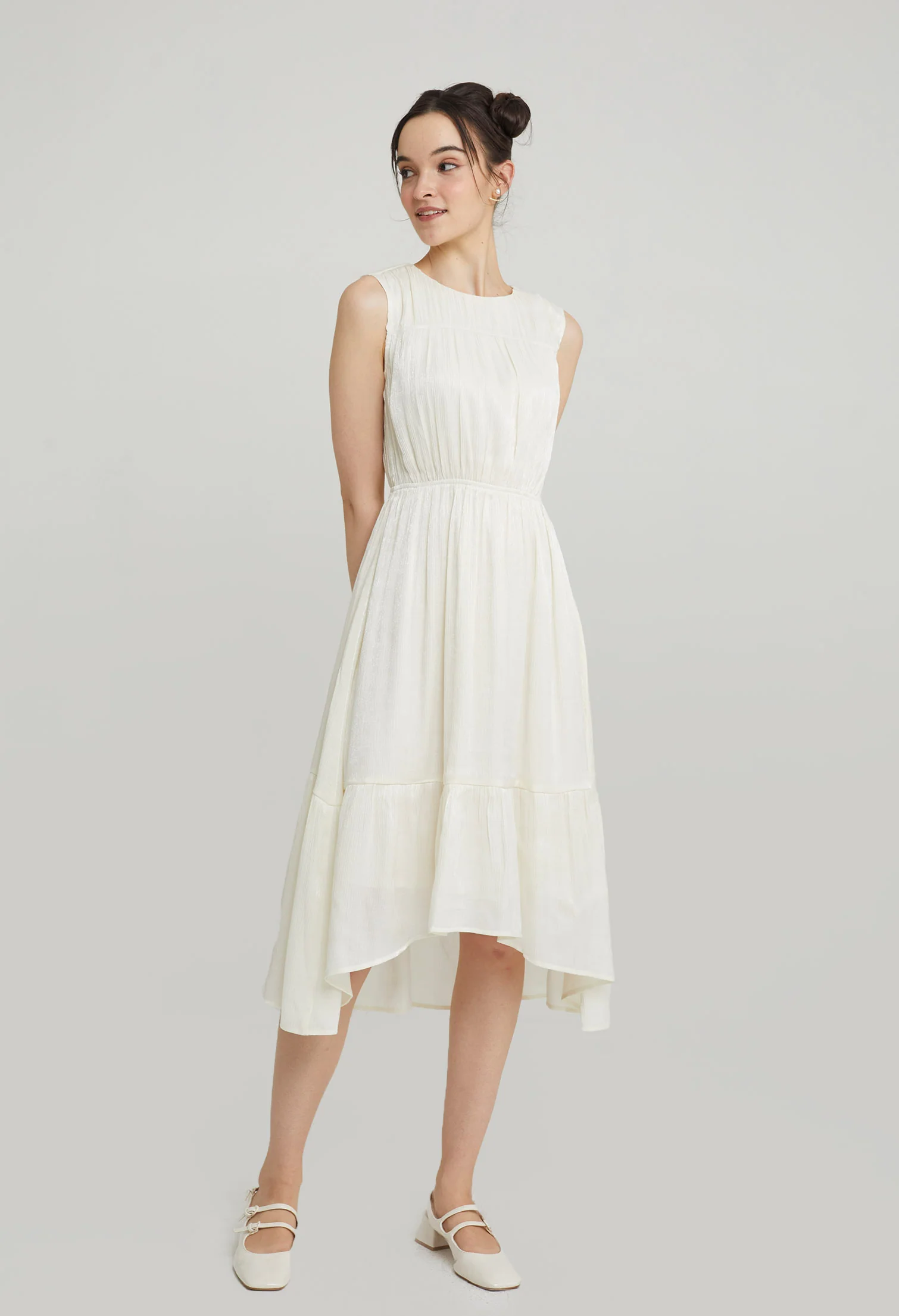 Peplum Hem Midi Dress