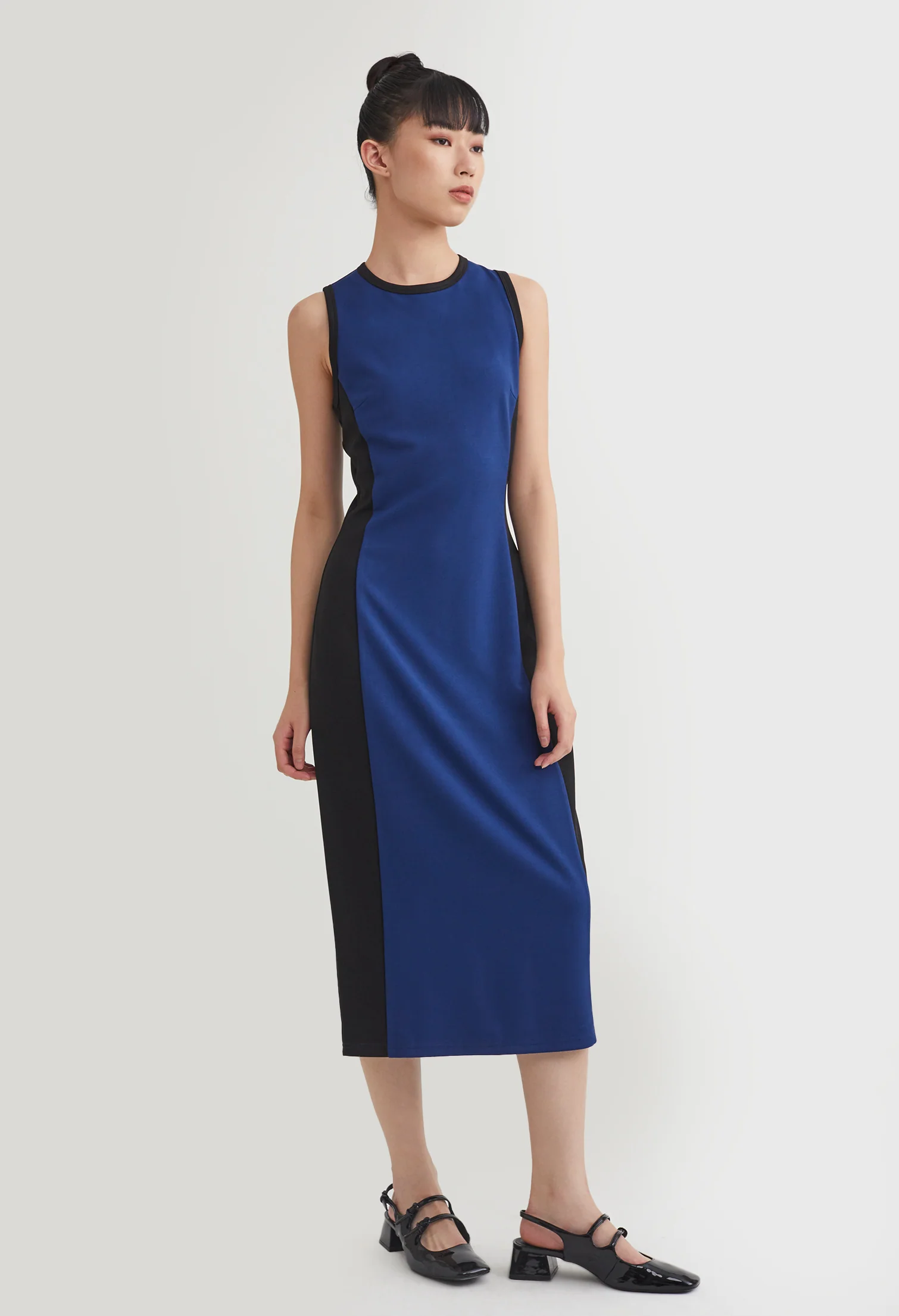 Dual Tone Slip Midi Dress