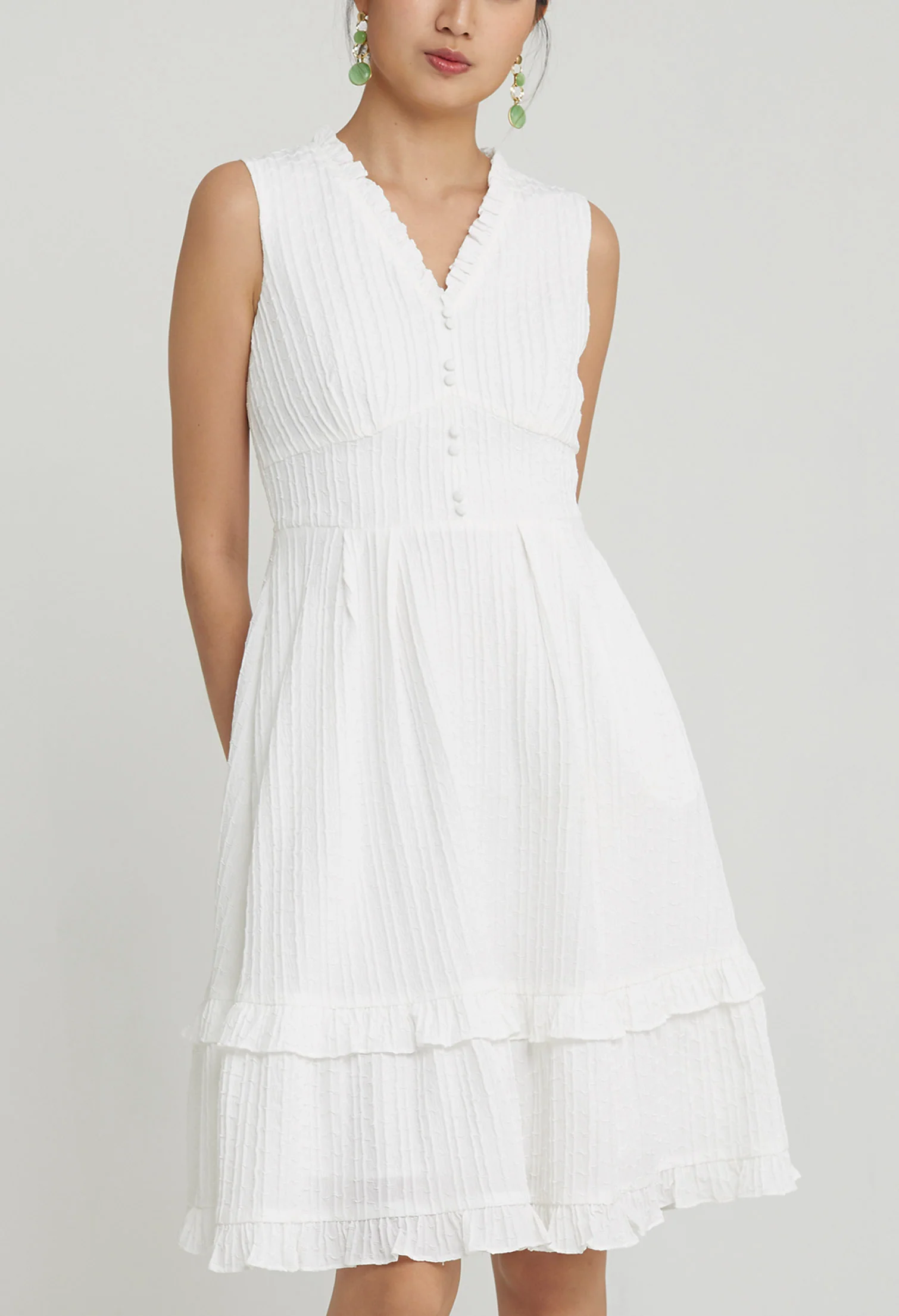 Petite Ruffled Midi Dress
