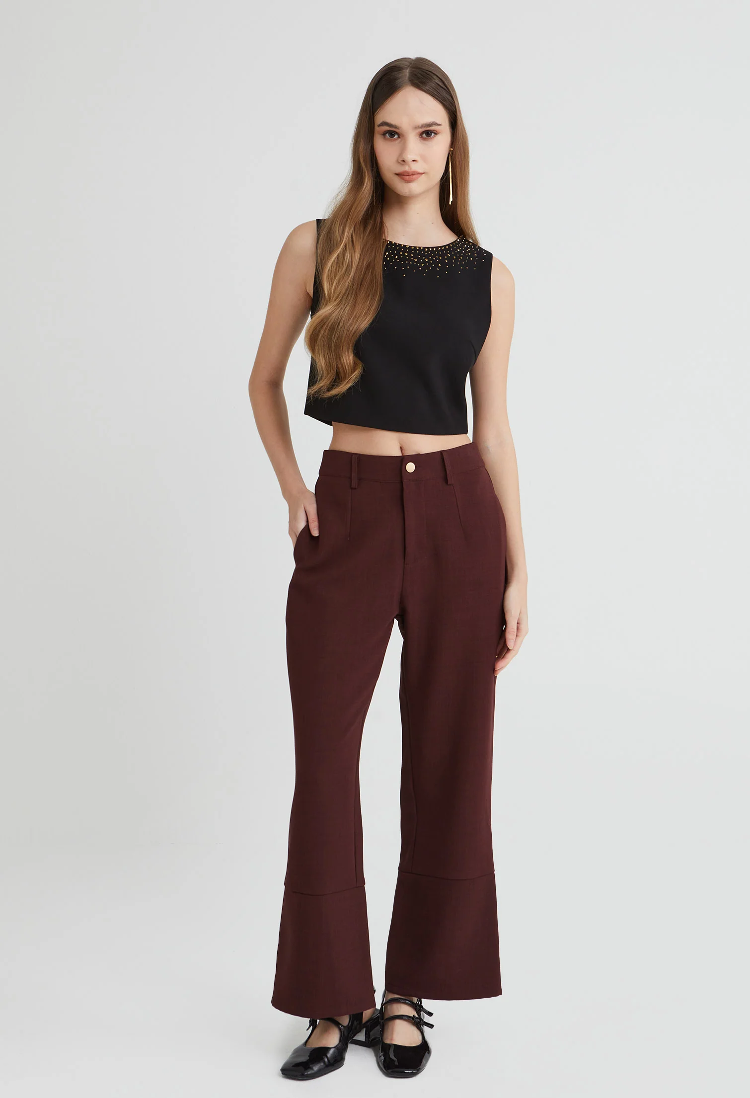 Gold Accent Fitted Tank Top