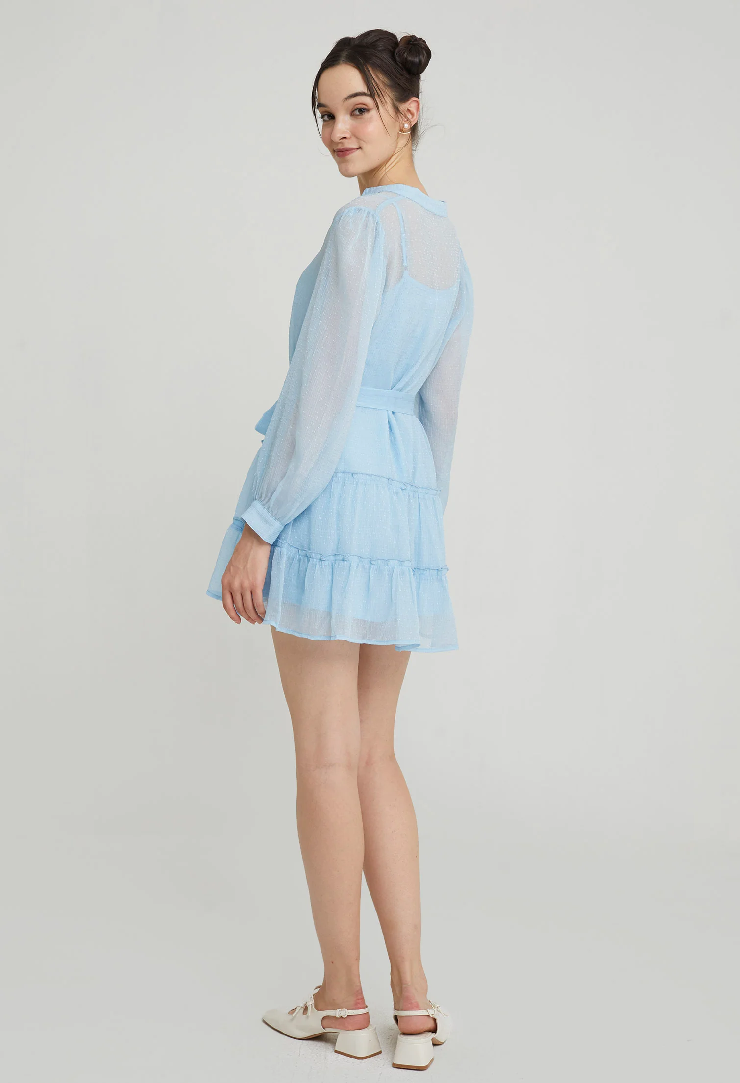 Puff Peplum Mini Dress