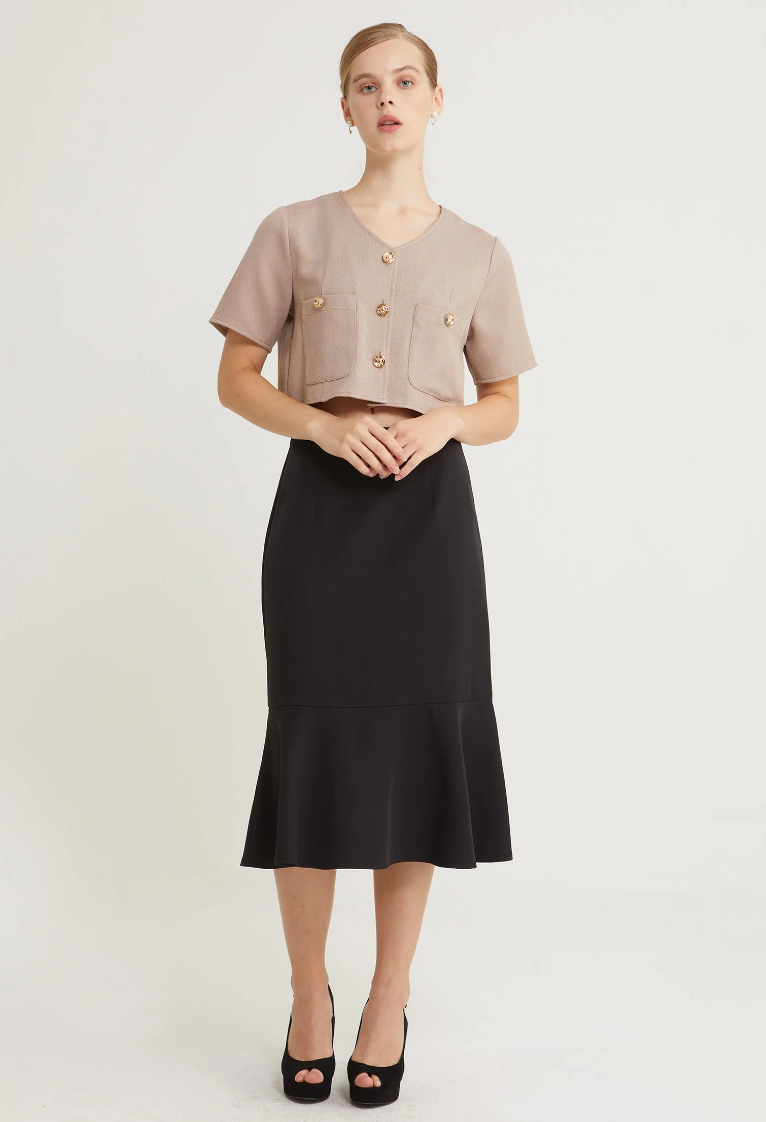 Luxe Wave Midi Skirt