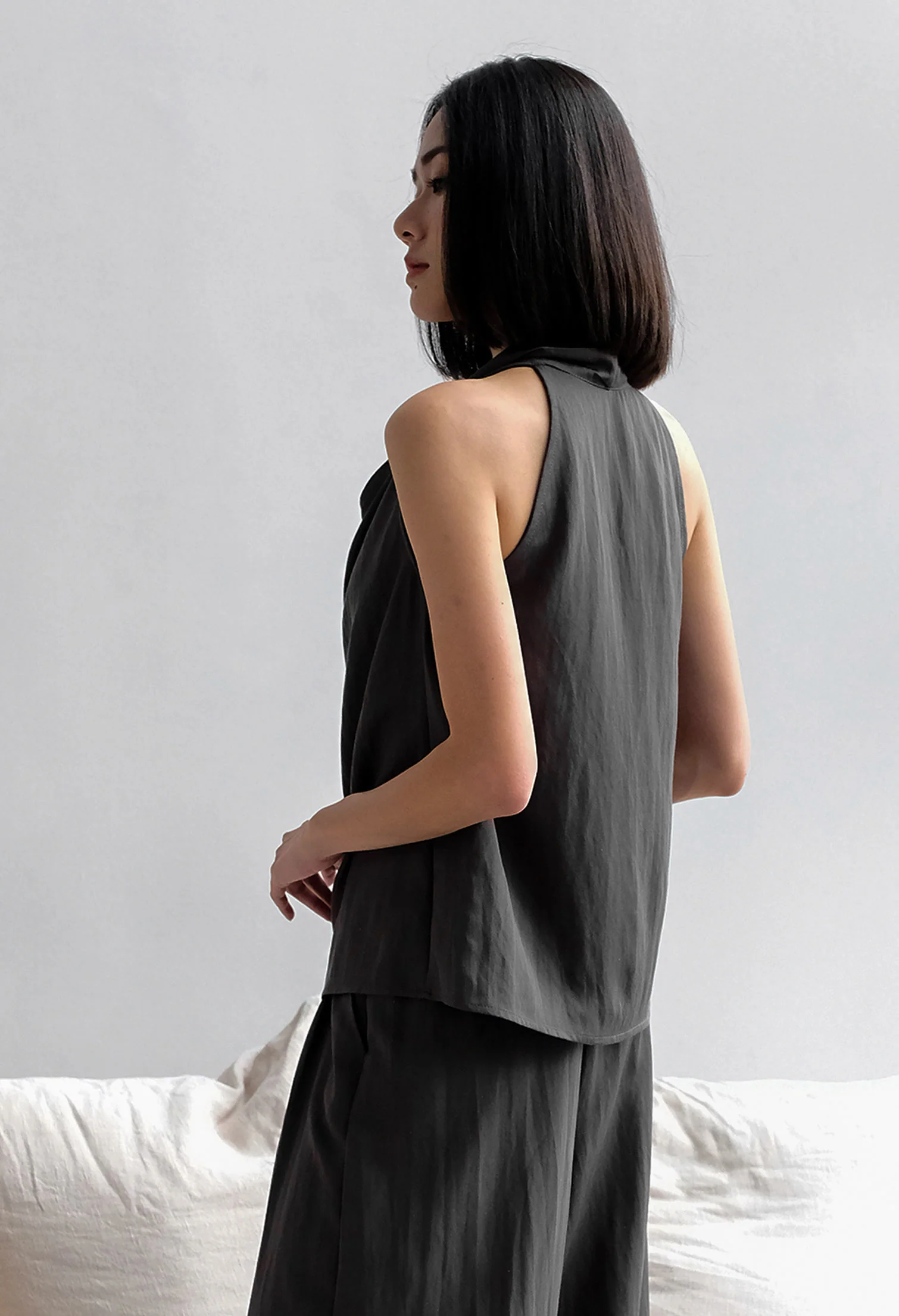 Sierra Drape Halter Top and Wide Cut Pants Two-piece