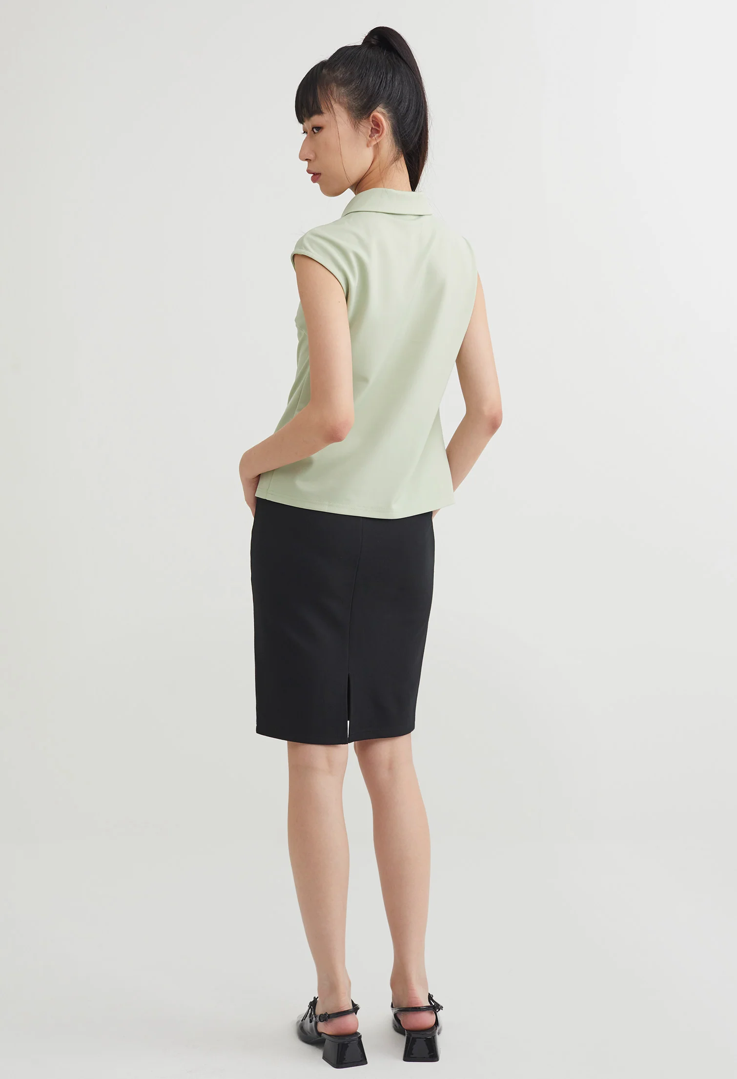 Weekday Cap Sleeve Button Down Top