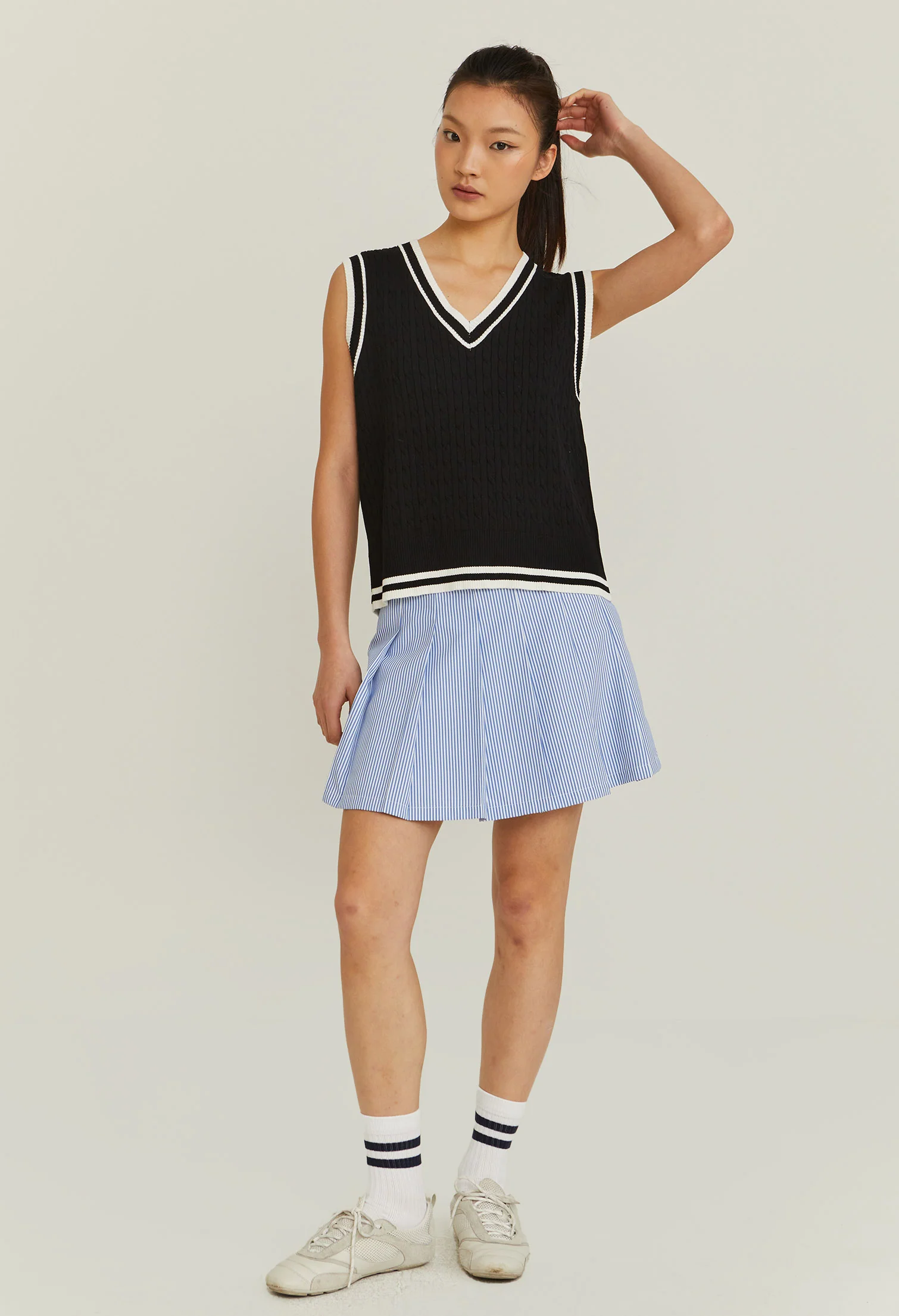 V-Neck Varsity Knitted Vest