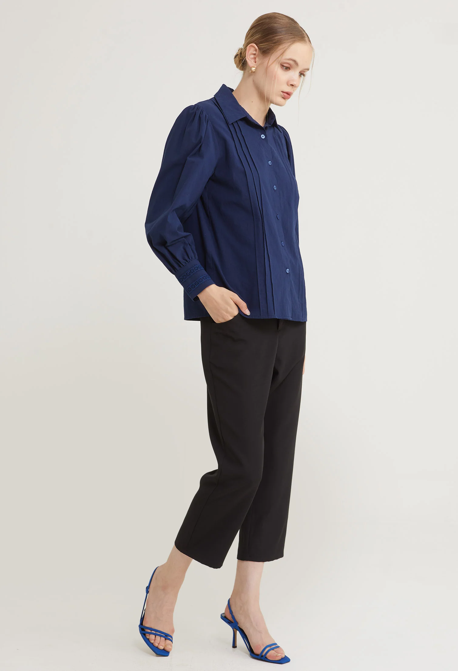 Timeless Front Draped Long Sleeves Top