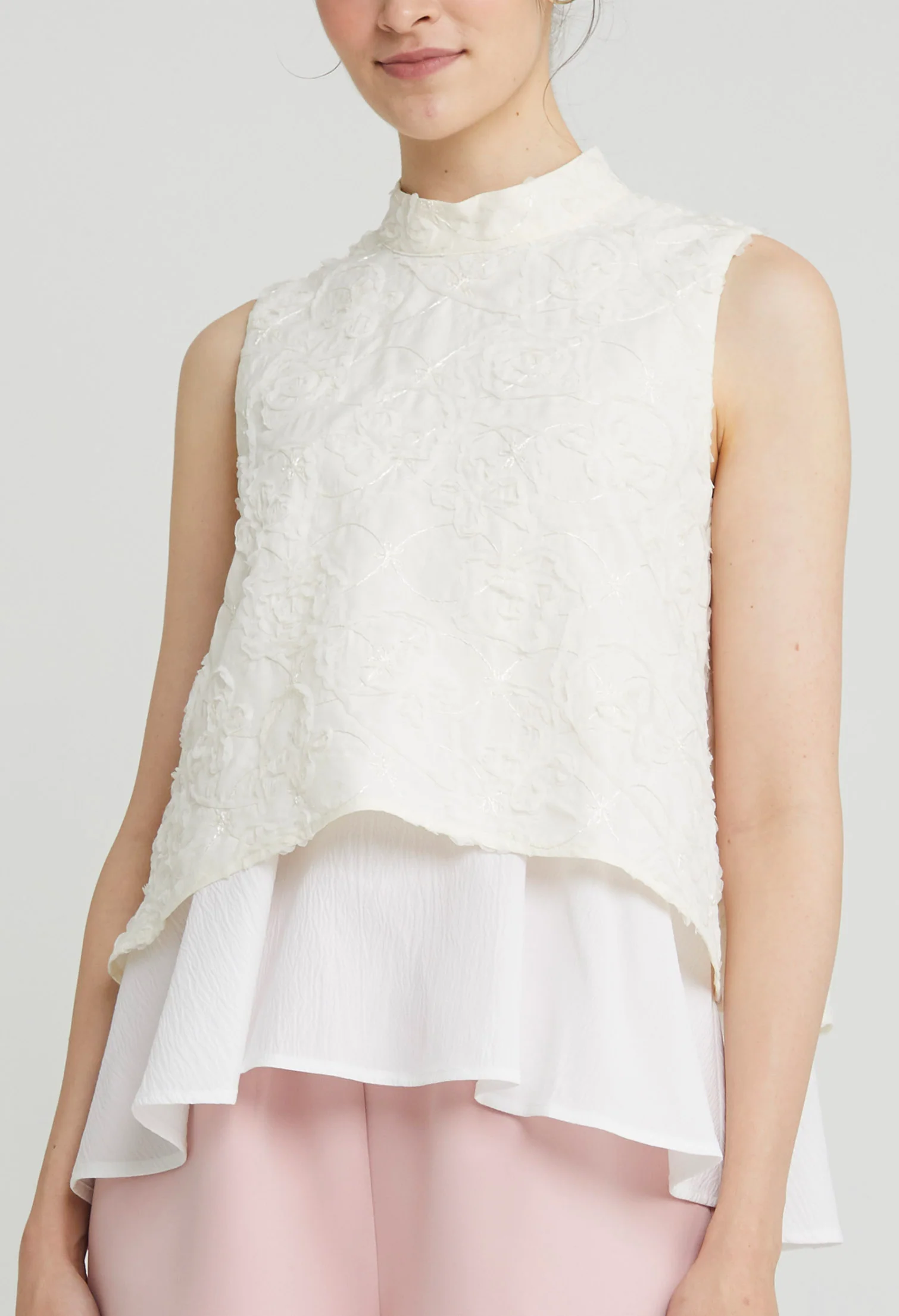 Peony Embroidered Sleeveless Top